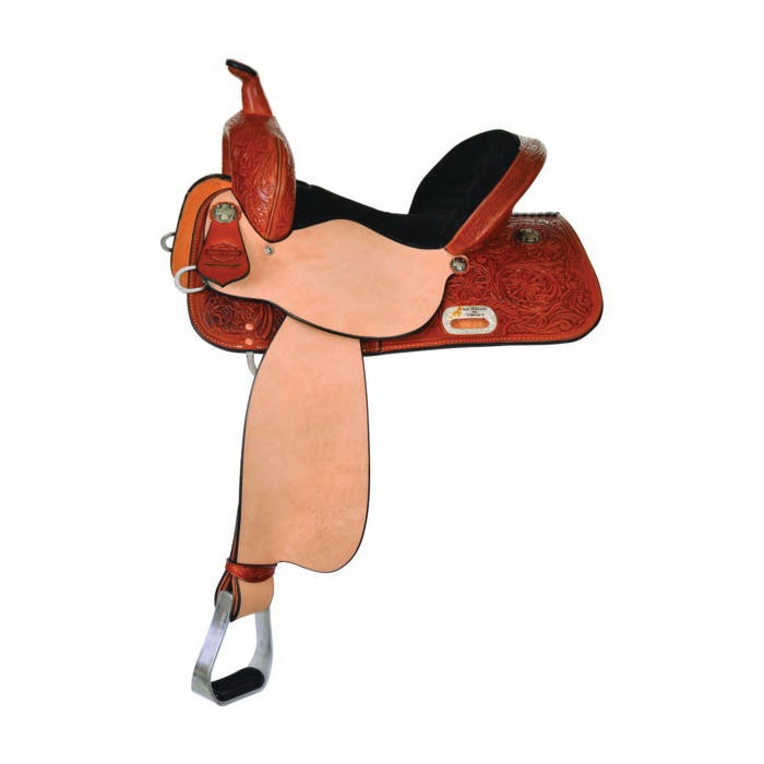 High Horse Proven Mansfield Suede Barrel Saddle, 14 In., Wide Bar