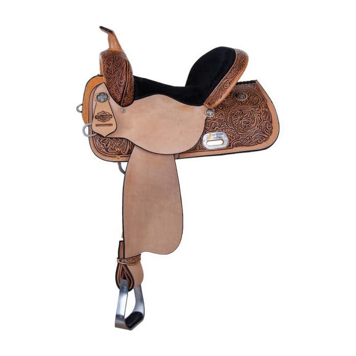 High Horse Proven Mansfield Suede Barrel Saddle, 14 In., Wide Bar