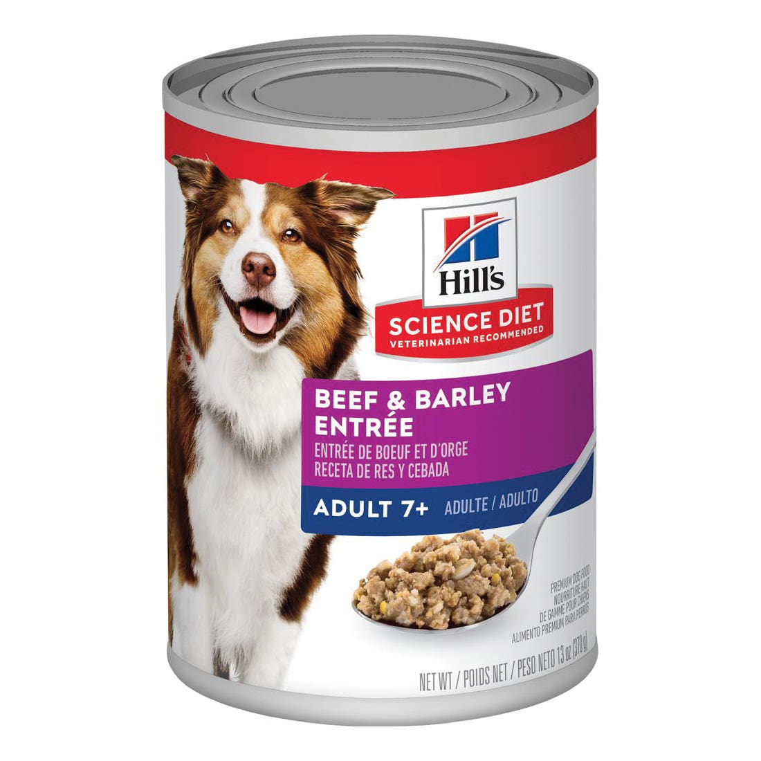 Hill's 7056 Dog Food, Senior Breed, Dry, Gourmet Beef Flavor, 13 oz Can