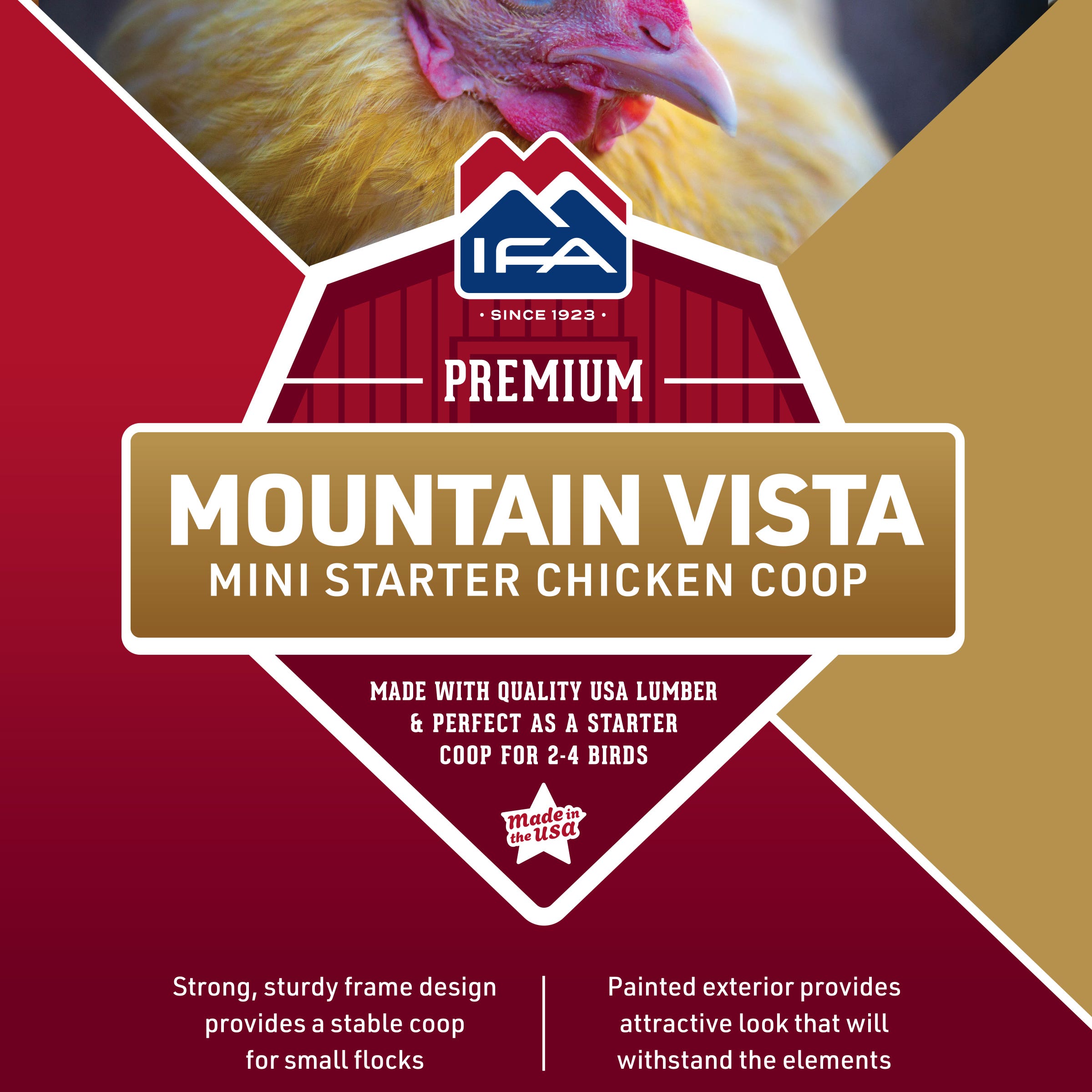 IFA Mountain Vista Premium Mini Starter Chicken Coop, 2-4 Capacity