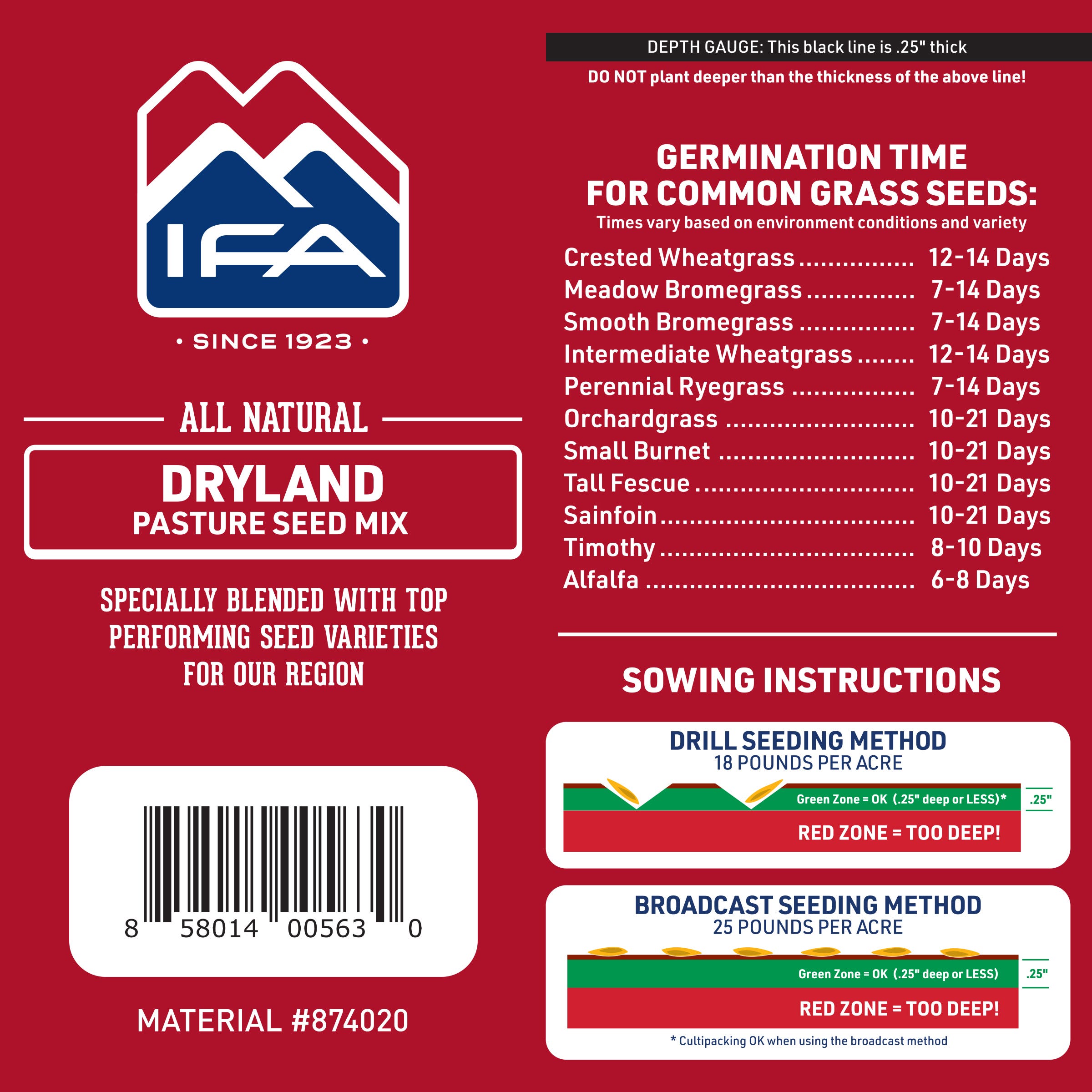 IFA Dryland Pasture Seed Mix , 5 Lb.