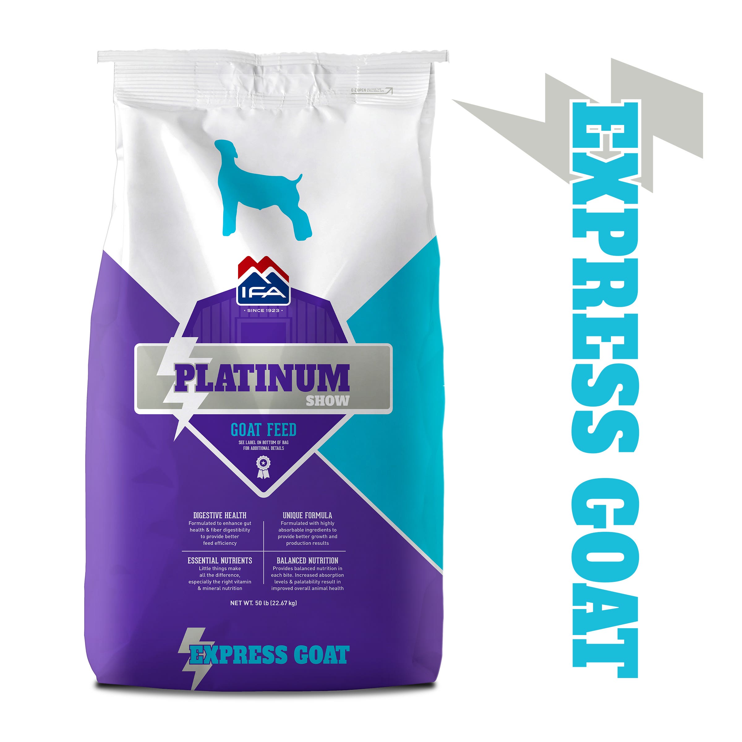 IFA Platinum Show Express Goat 'Launch' Goat Feed, Pellet Formula, 50 Lb.