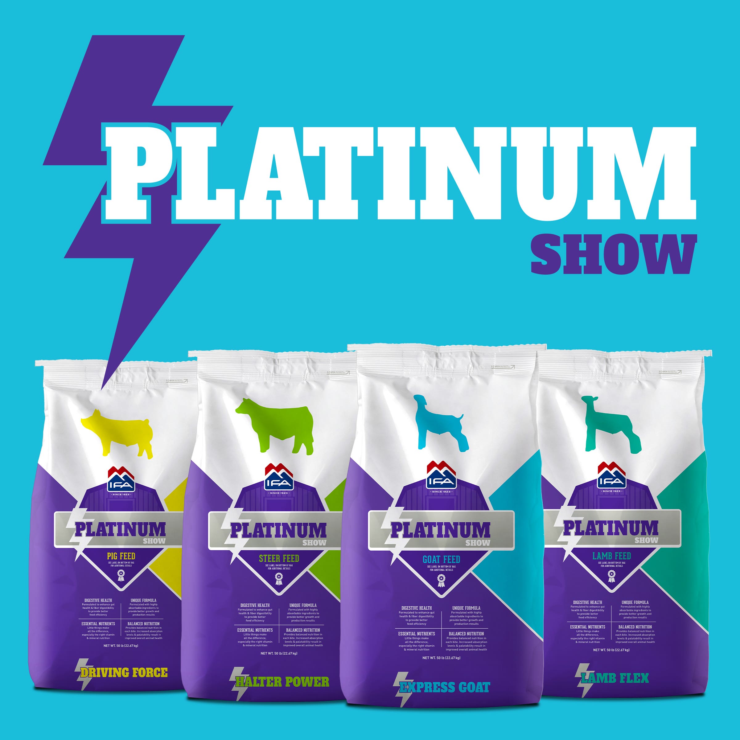 IFA Platinum Show Express Goat 'Launch' Goat Feed, Pellet Formula, 50 Lb.