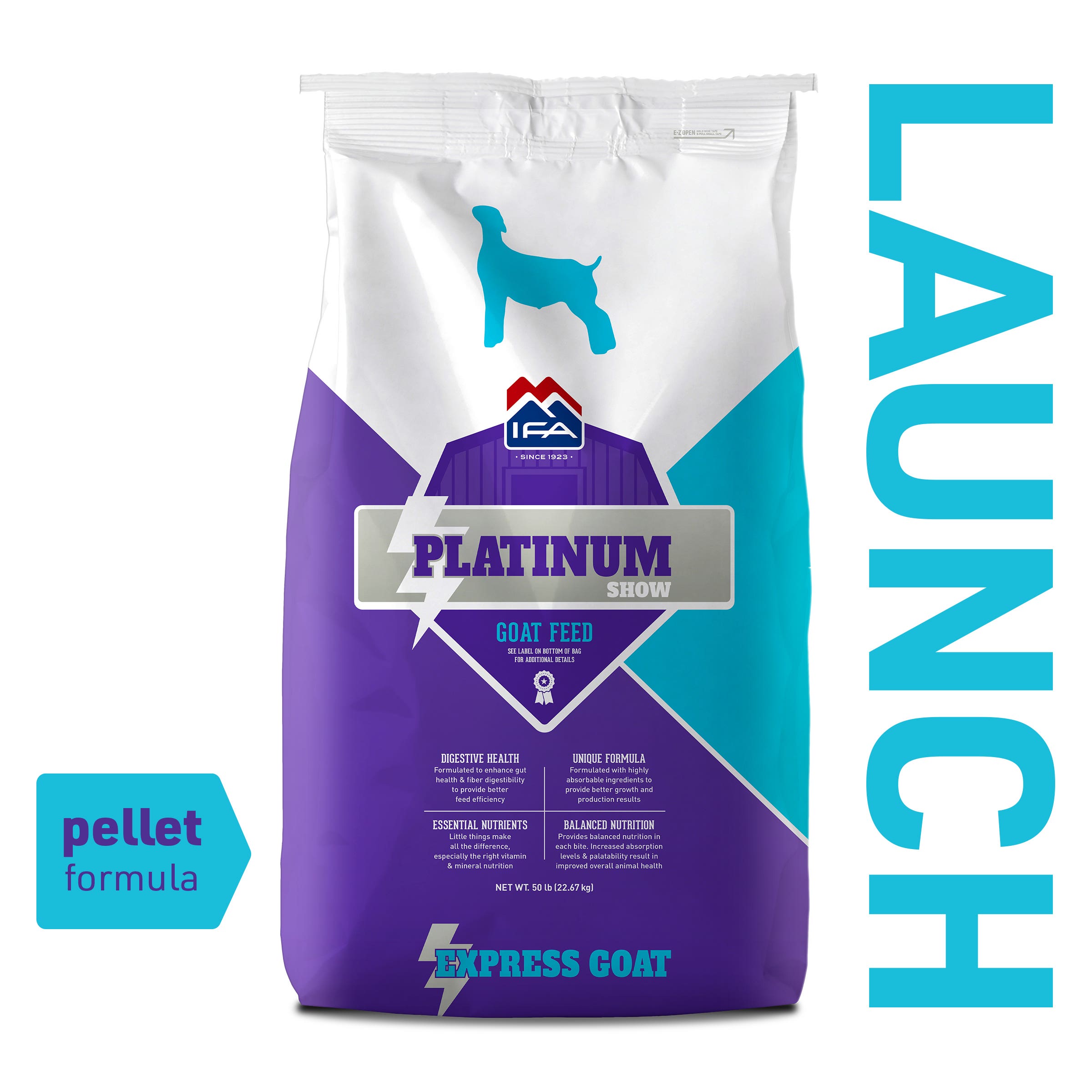 IFA Platinum Show Express Goat 'Launch' Goat Feed, Pellet Formula, 50 Lb.