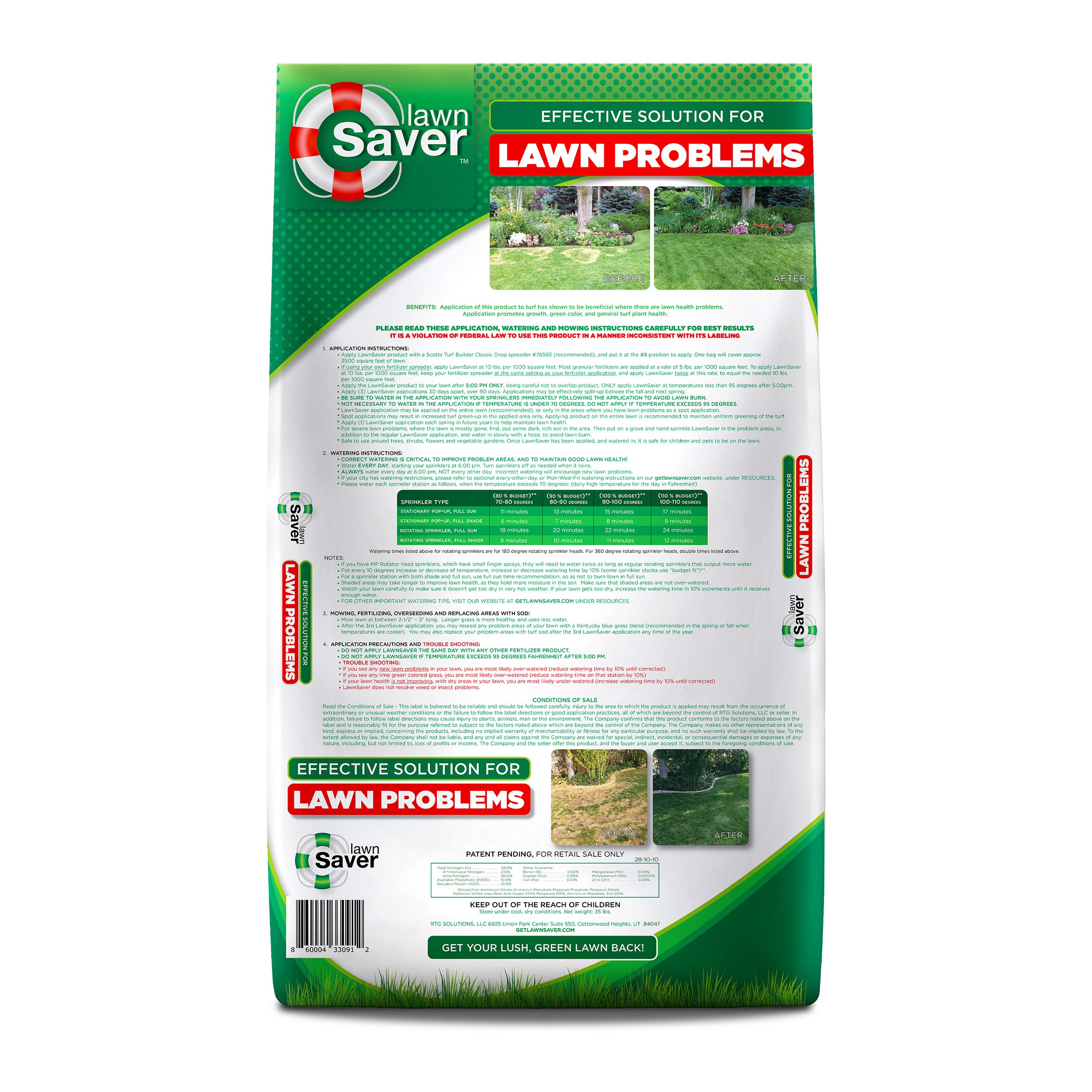 LawnSaver Lawn Treatment Granules 35 lb Bag