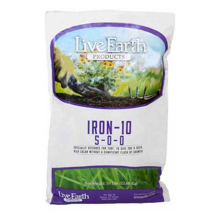 Live Earth Iron-10 Plant Fertilizer 50 lb Bag