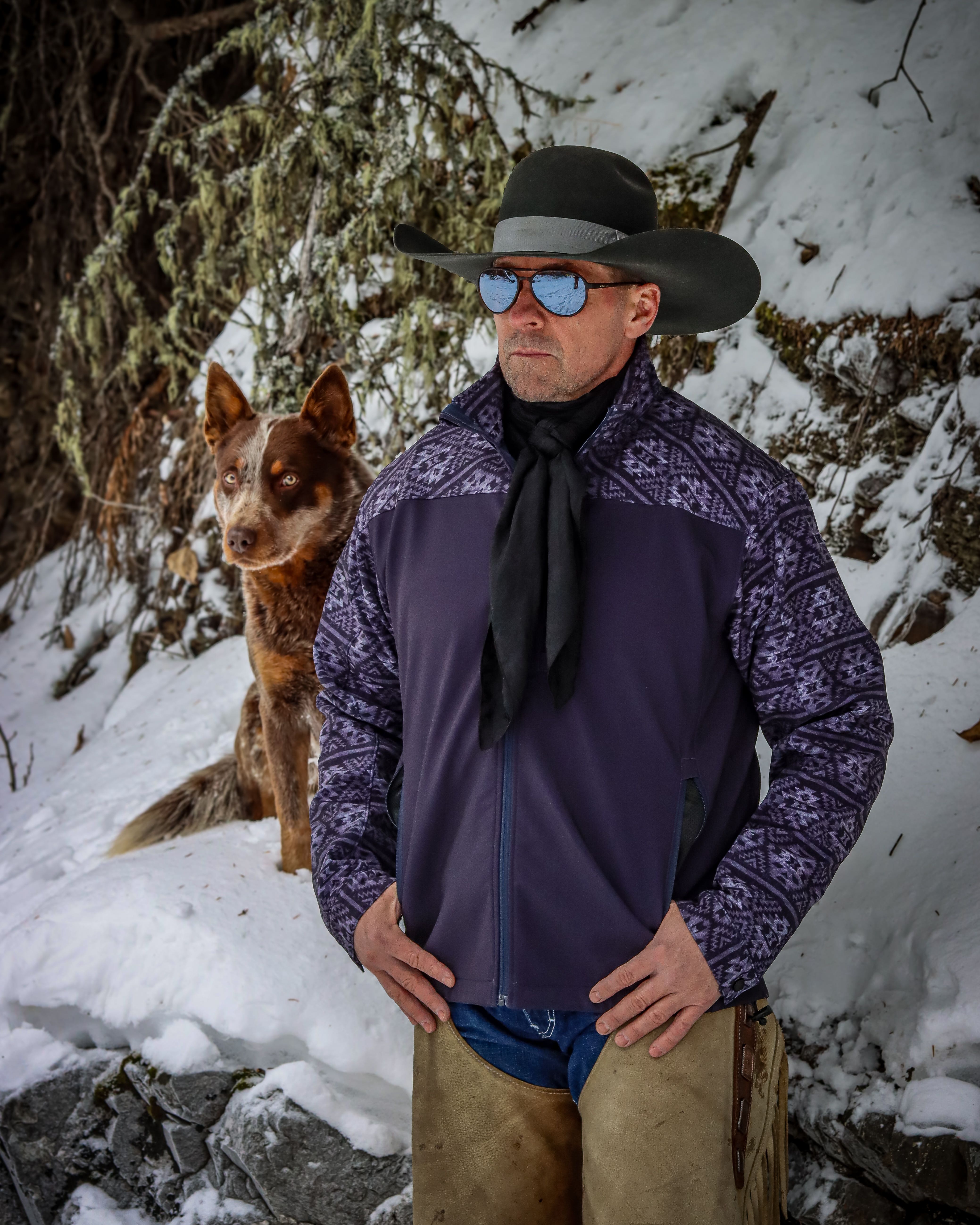 MontanaCo Men's Soft Shell Aztec Sleeve Jacket