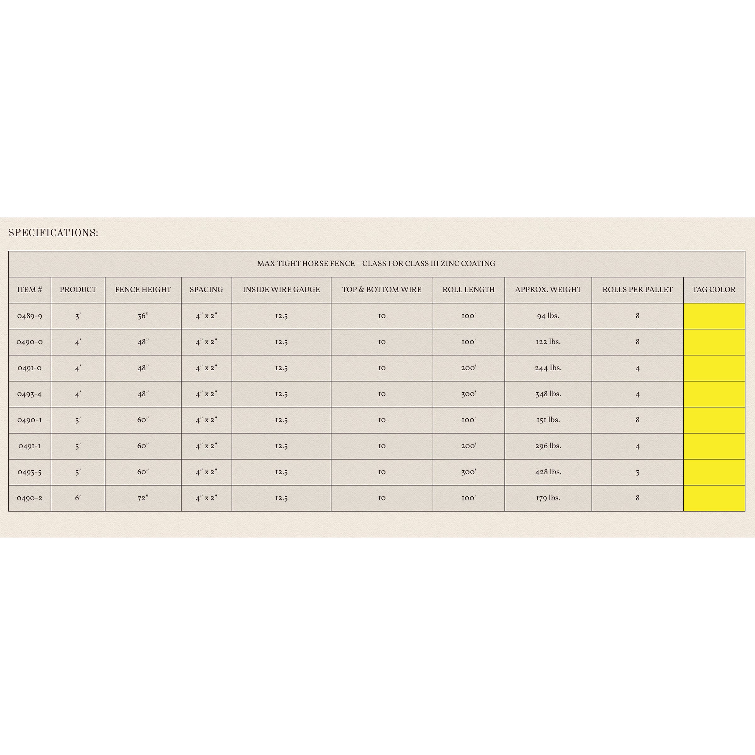 Max-Tight Horse Fence, 100 Ft. L x 48" H