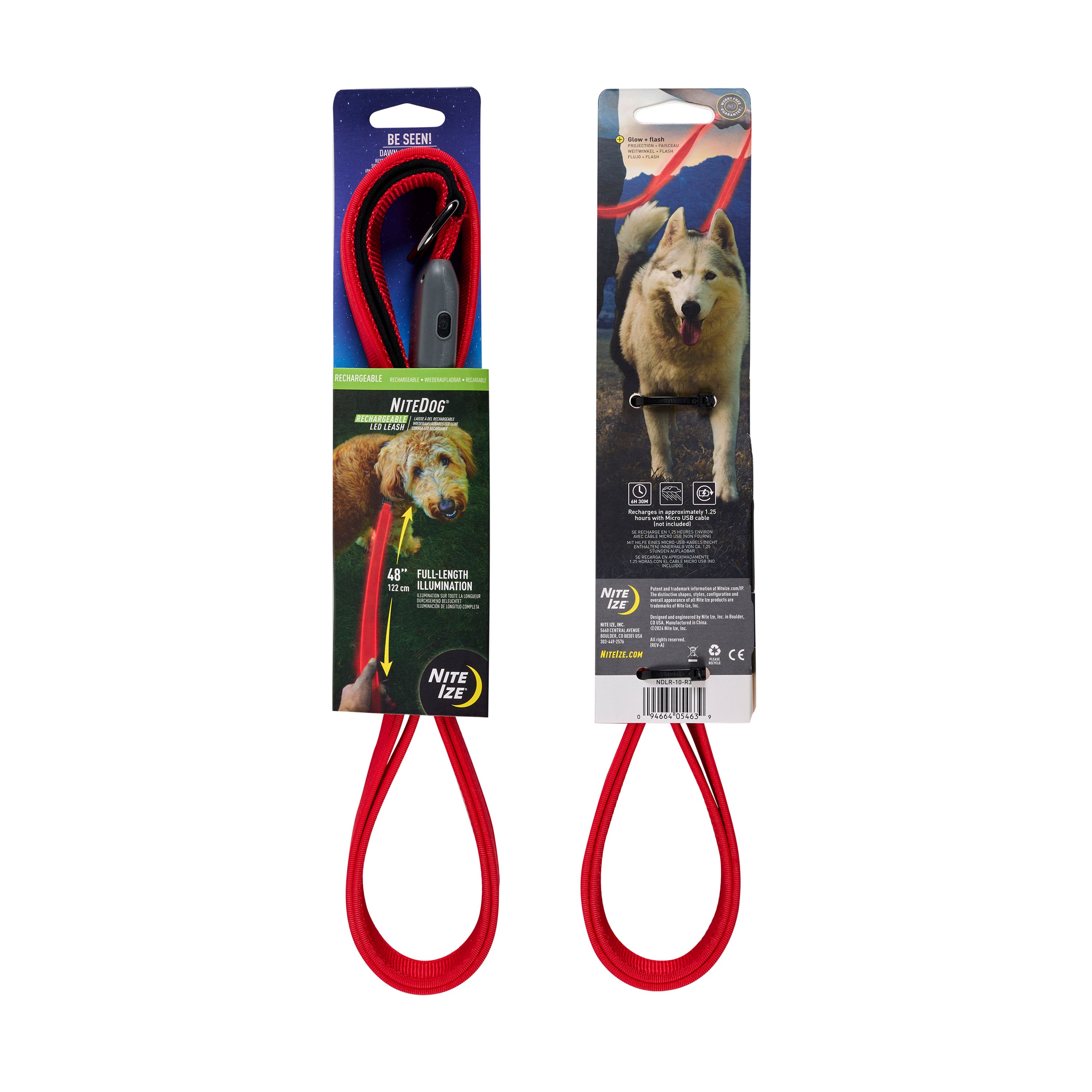 Nite Ize NiteDog Rechargeable LED Leash, Red