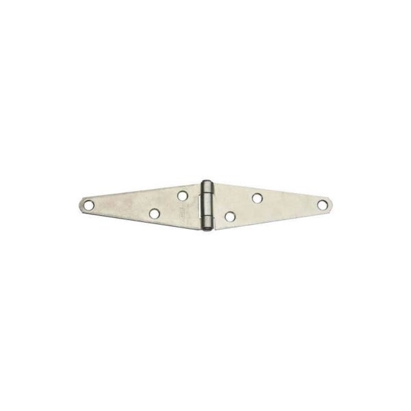 National Hardware N127-969 Strap Hinge, 4 in H Door Leaf, 4 in, 0.08 in Thick Leaf, 1.61 in W Frame Leaf, 8 in, Steel