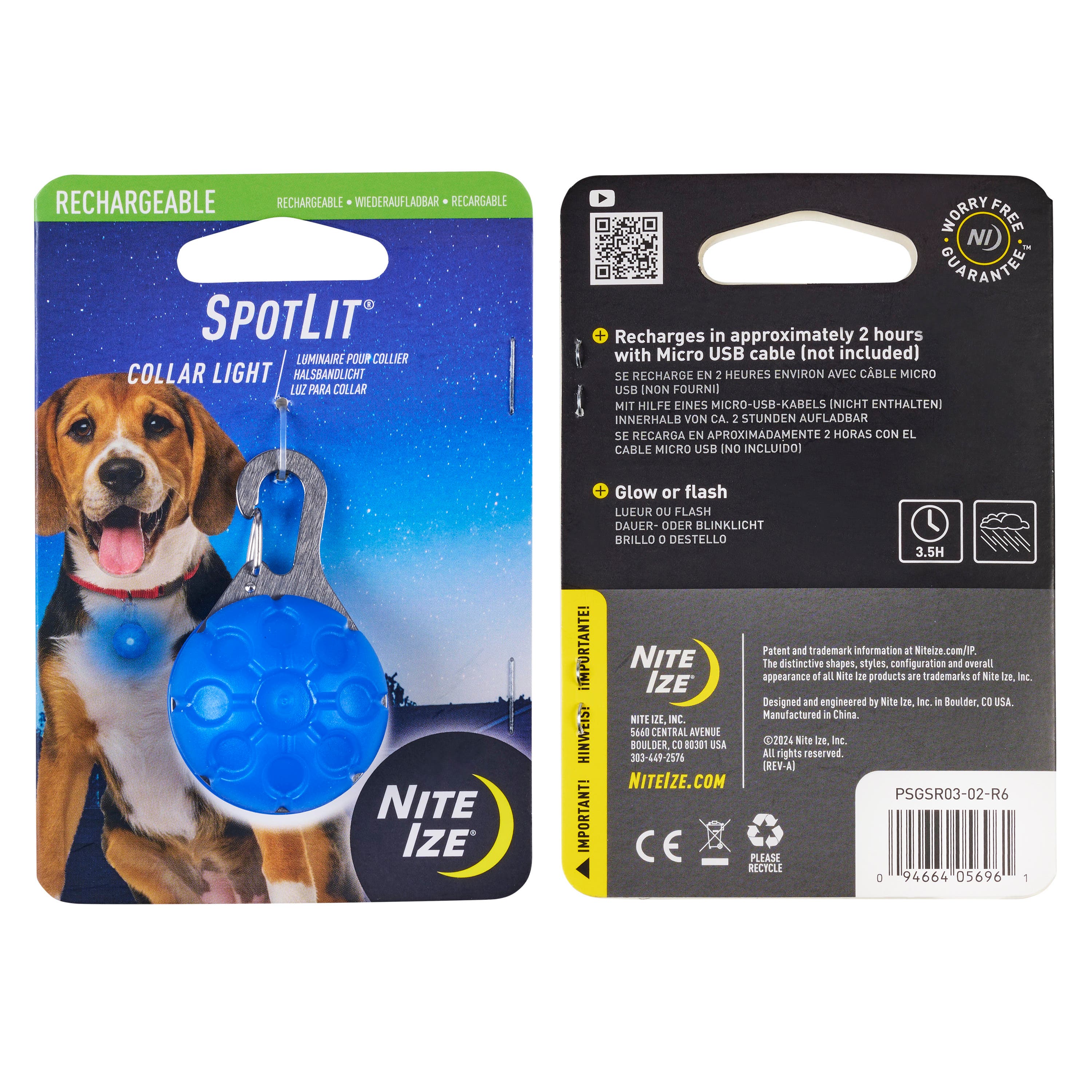 Nite Ize, SpotLit Rechargeable Collar Light, Blue