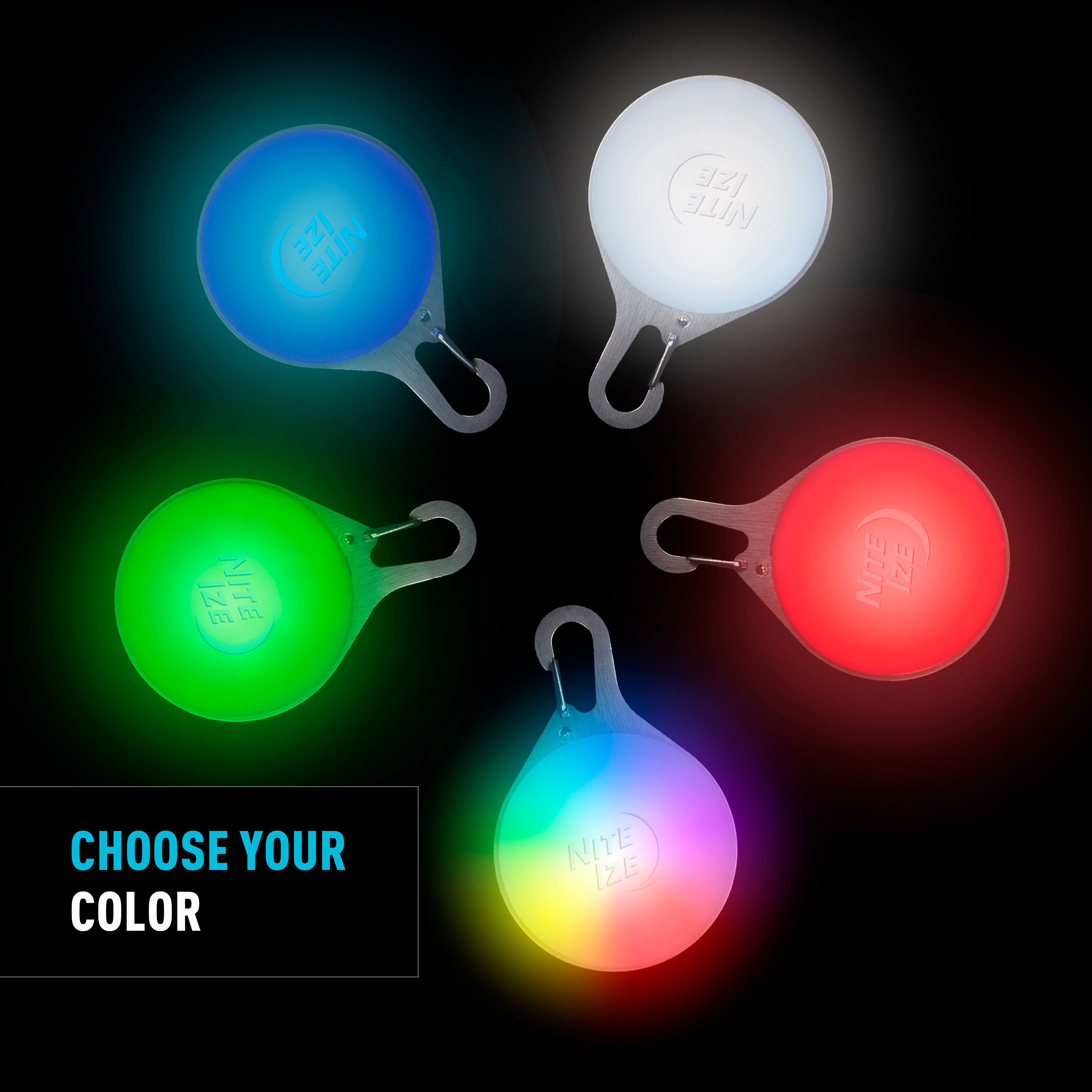 Nite Ize SpotLit Splash Waterproof Rechargeable Collar Light, Disc-O Tech
