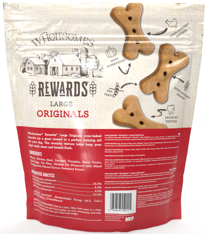 SPORTMiX Wholesomes Dog Biscuit Treat, Large Breed, 4 lb