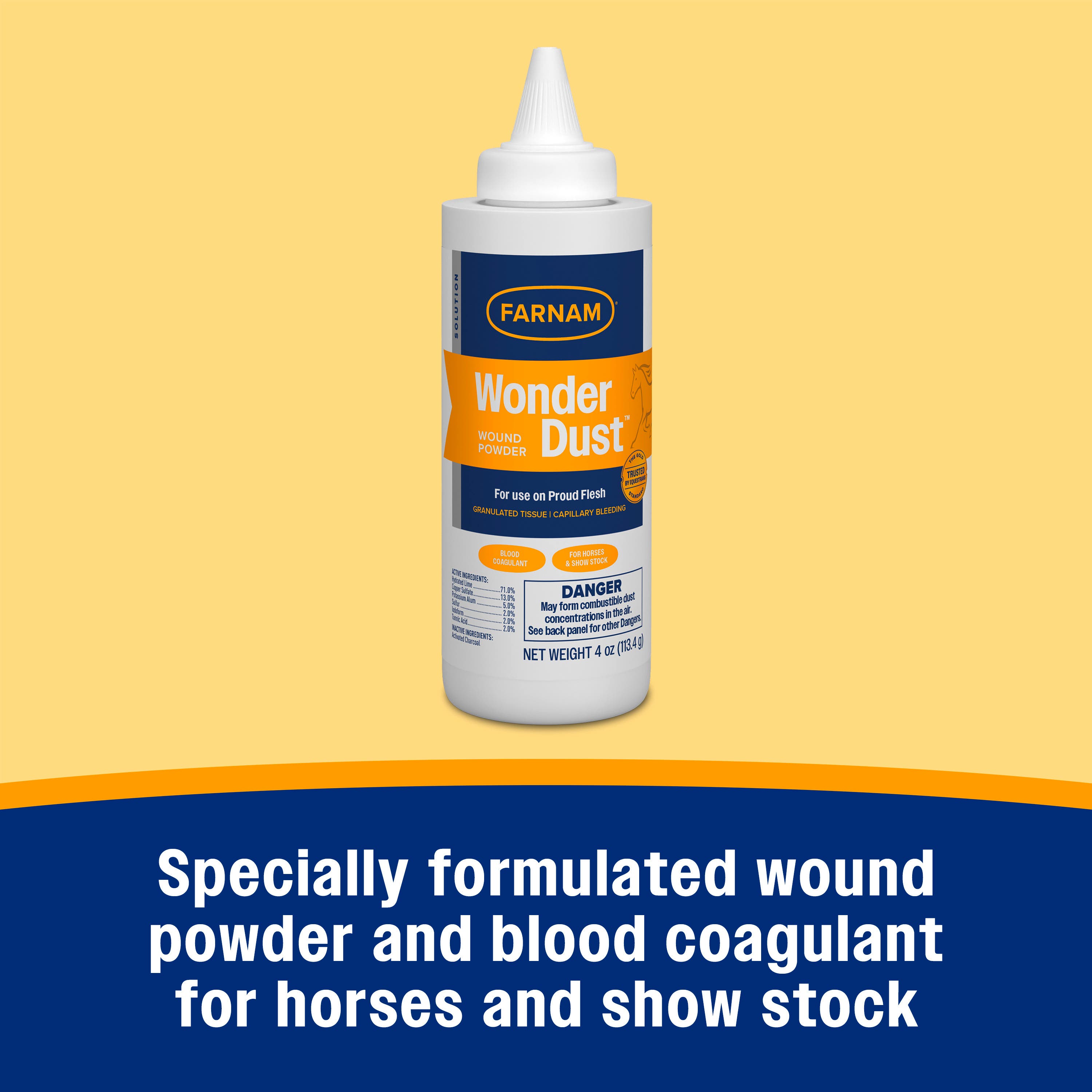 Farnam Wonder Dust Wound Powder for Horses and Show Stock 4 oz