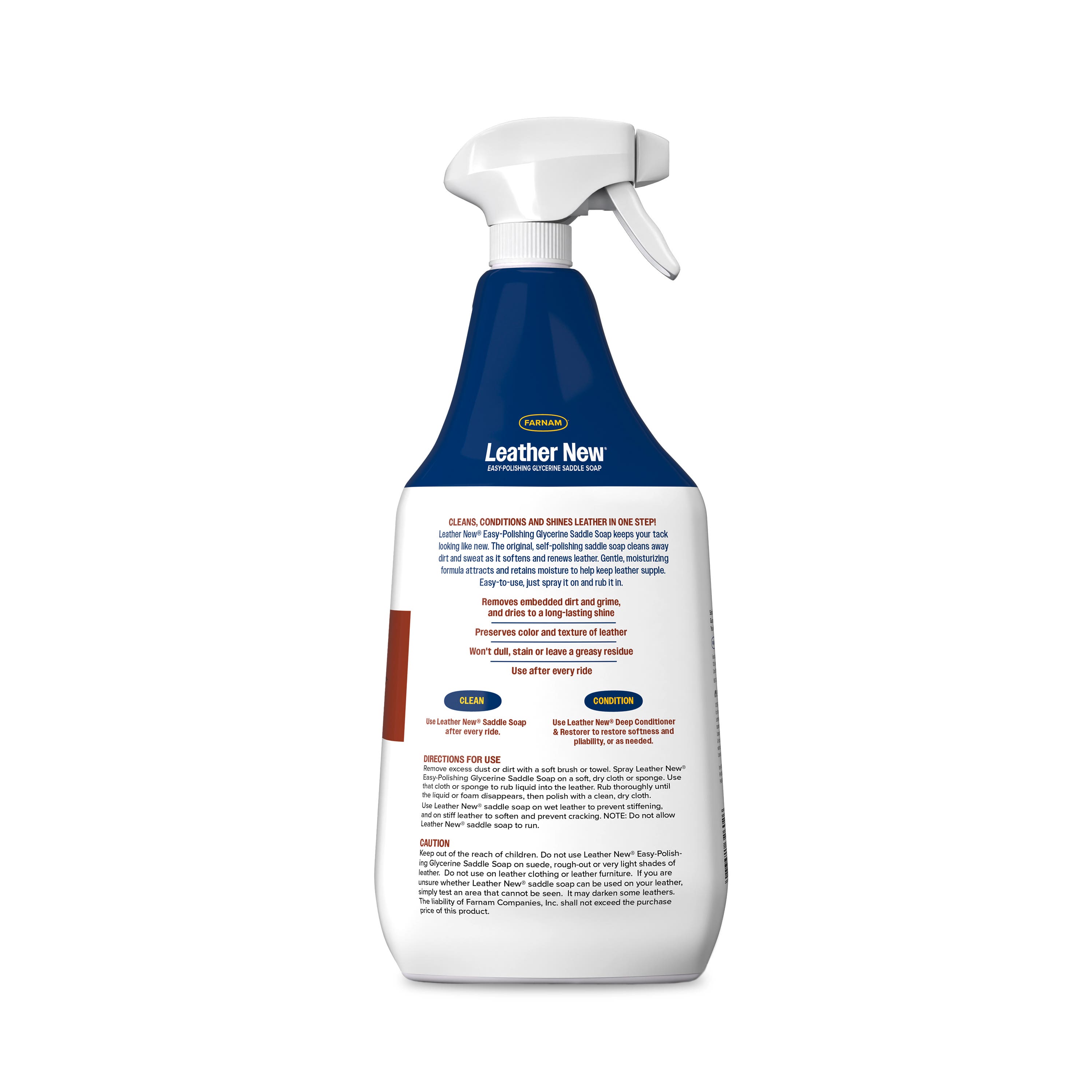 Farnam Leather New Easy-Polishing Glycerine Saddle Soap and Leather Cleaner 32 ounces