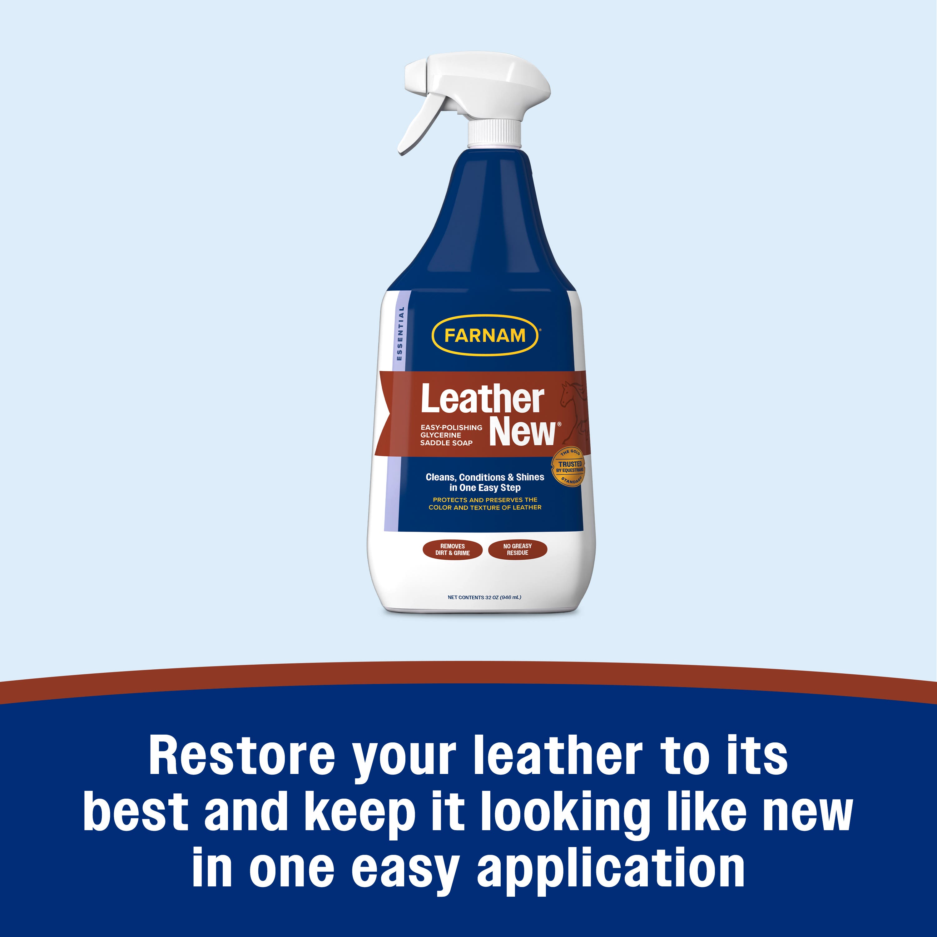 Farnam Leather New Easy-Polishing Glycerine Saddle Soap and Leather Cleaner 32 ounces