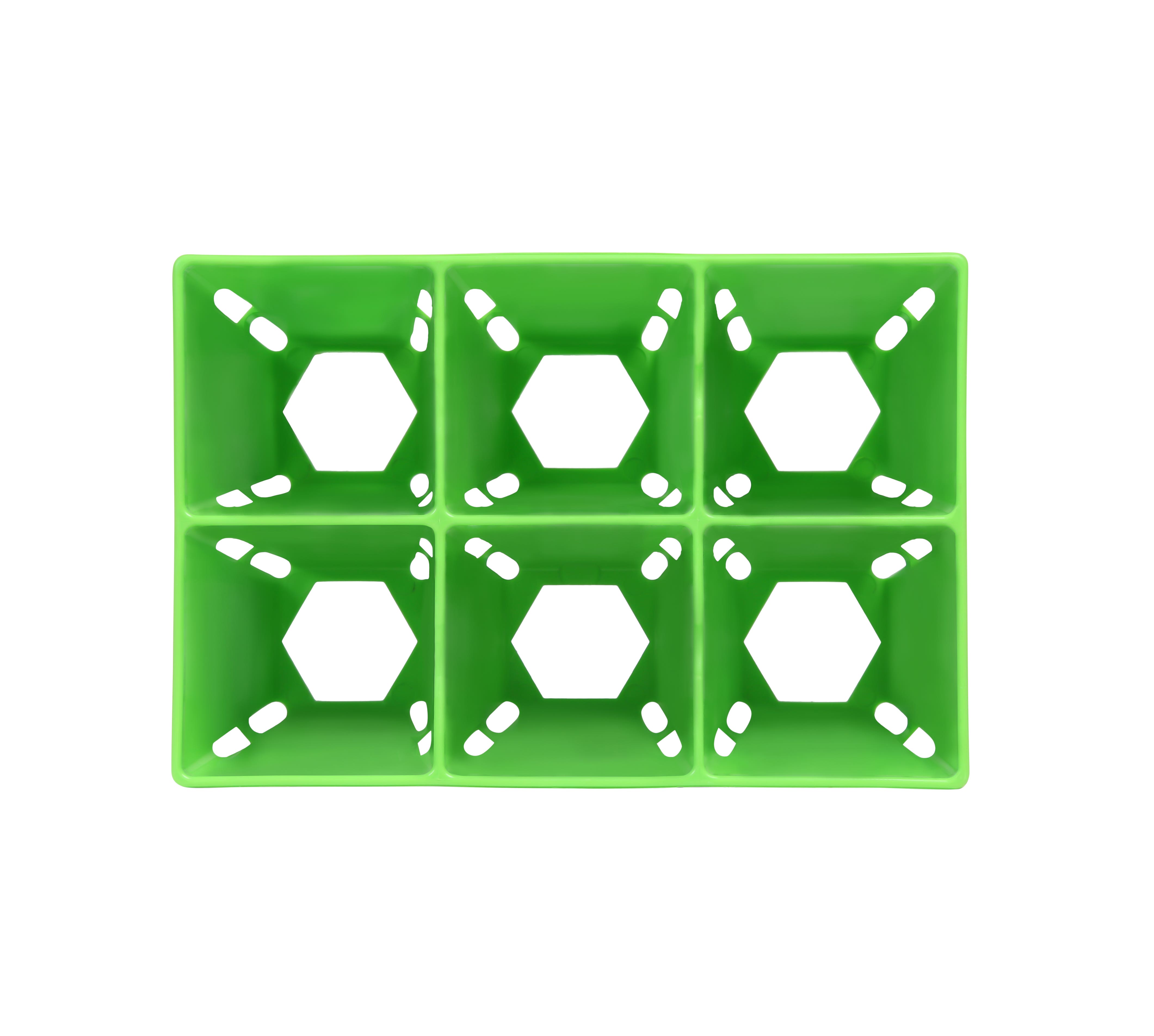 SUNPACK 6-Cell MEGA Square Tray Insert, Green