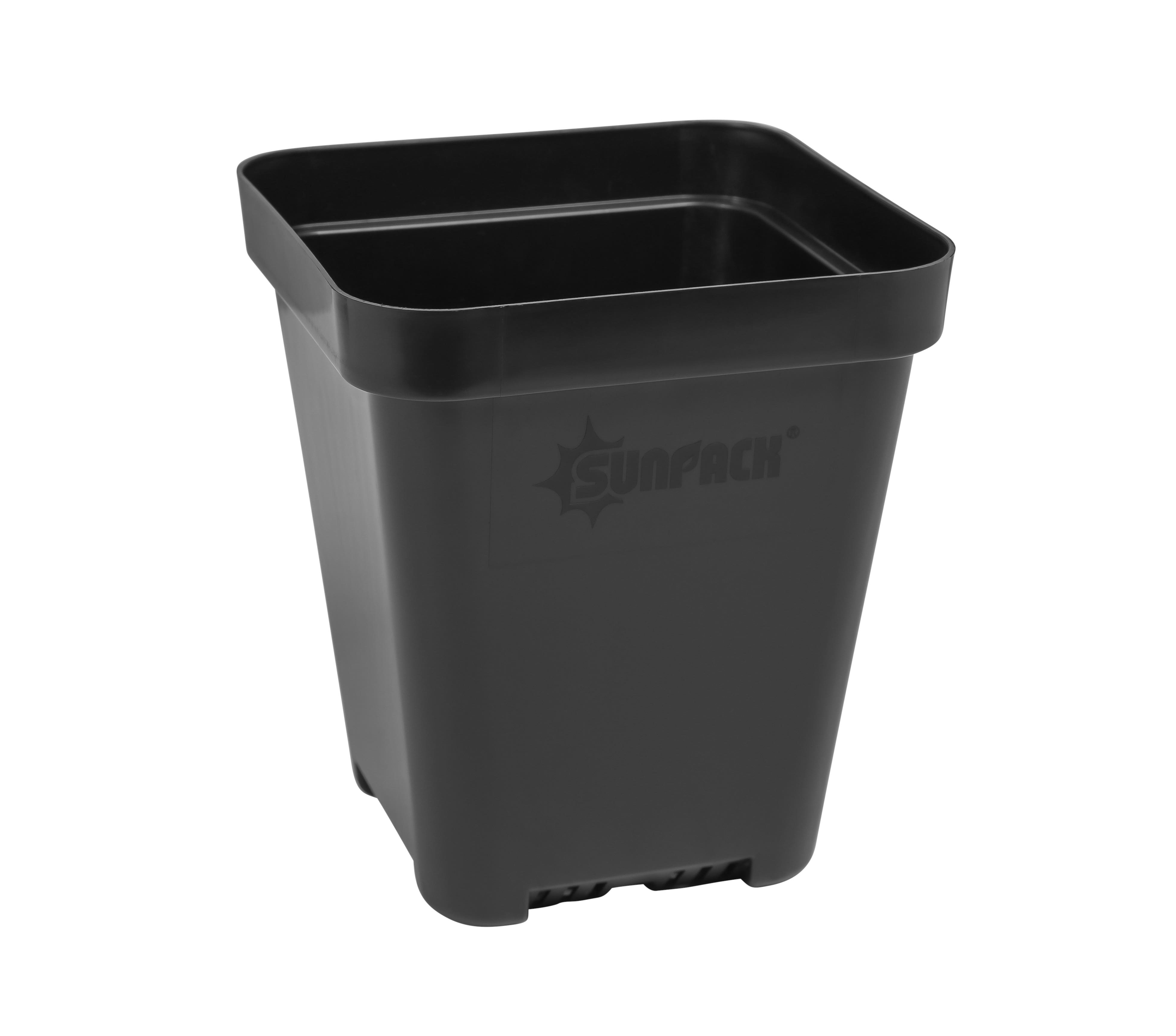 SUNPACK 5" Square Seed Starting Pot, Black