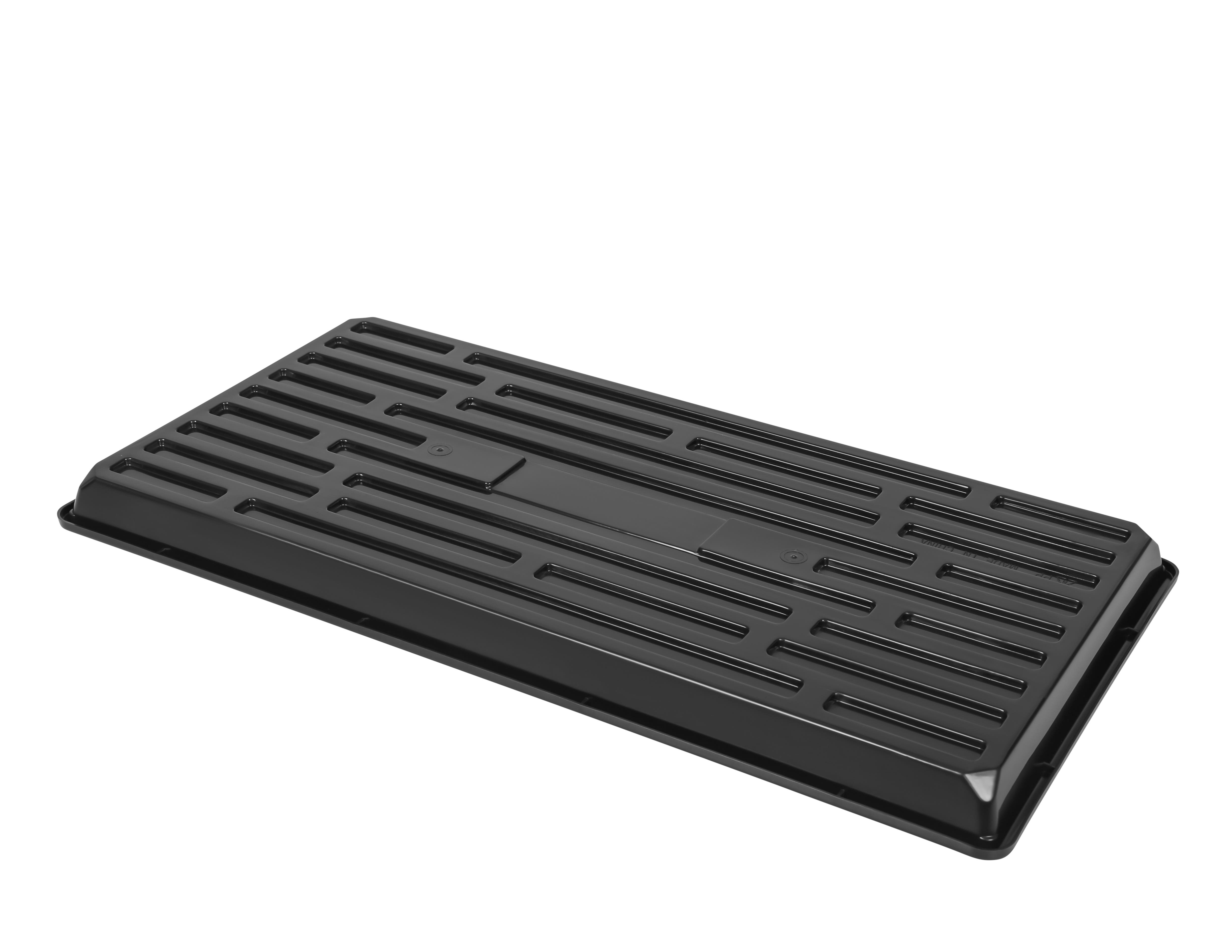 SUNPACK 10 x 20 in Plastic Seed Starting Tray, No Holes, Black