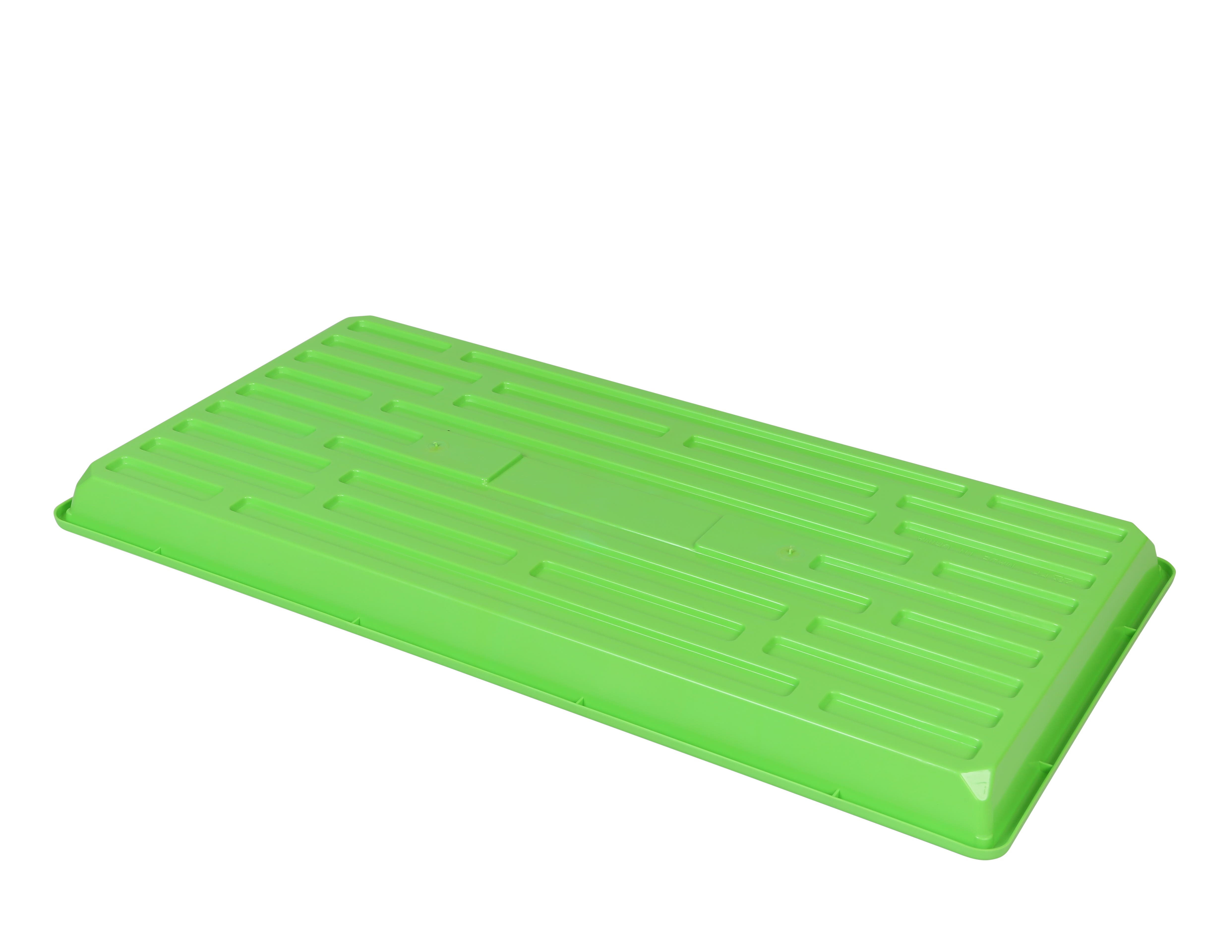 SUNPACK 10 x 20 in Plastic Seed Starting Tray, No Holes, Green
