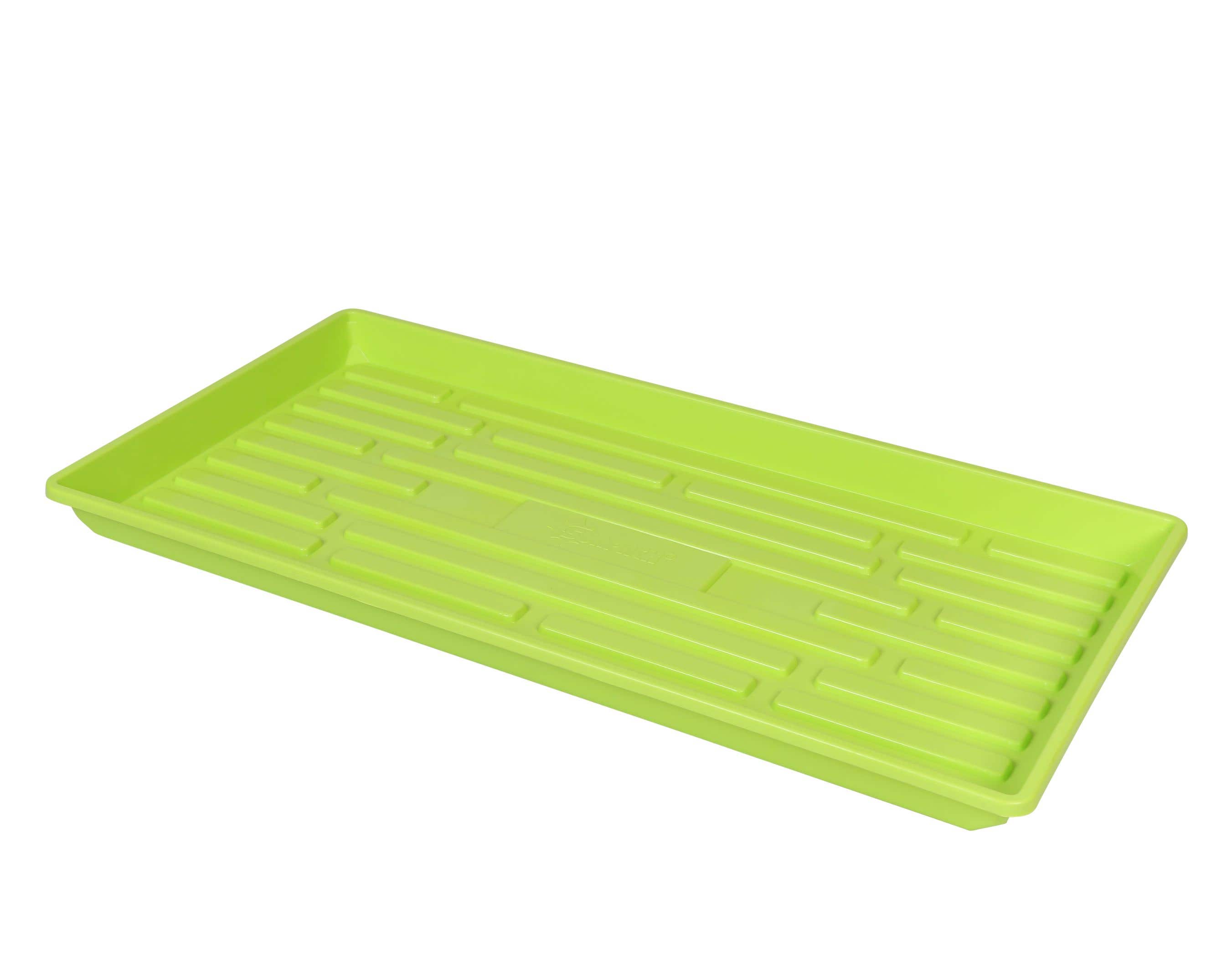 SUNPACK 10 x 20 in Plastic Seed Starting Tray, No Holes, Lime Green