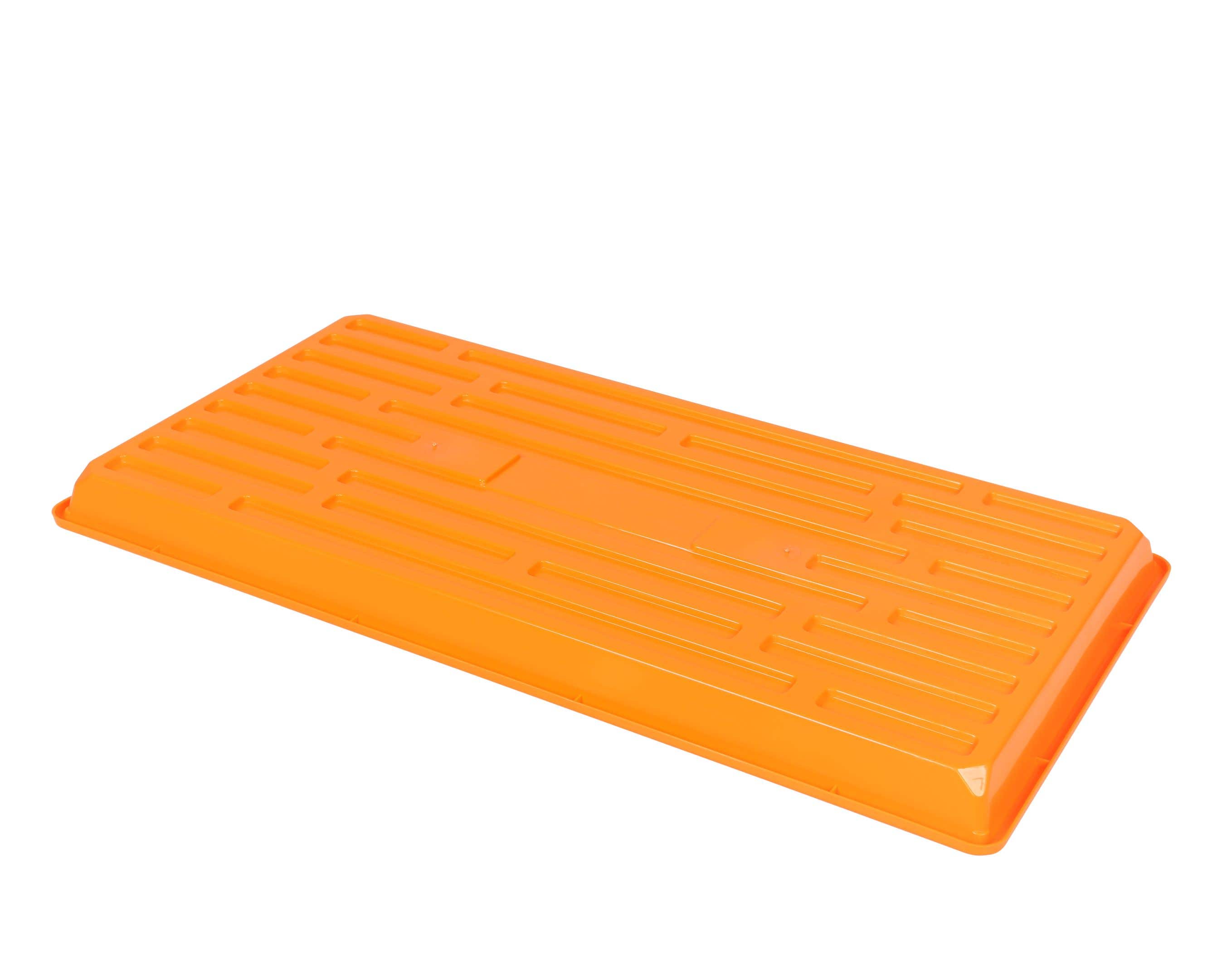 SUNPACK 10 x 20 in Plastic Seed Starting Tray, No Holes, Orange