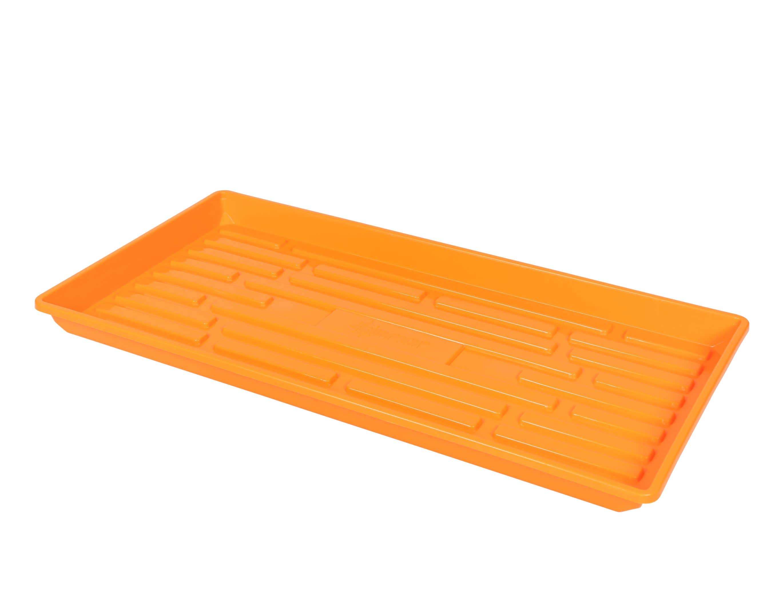 SUNPACK 10 x 20 in Plastic Seed Starting Tray, No Holes, Orange