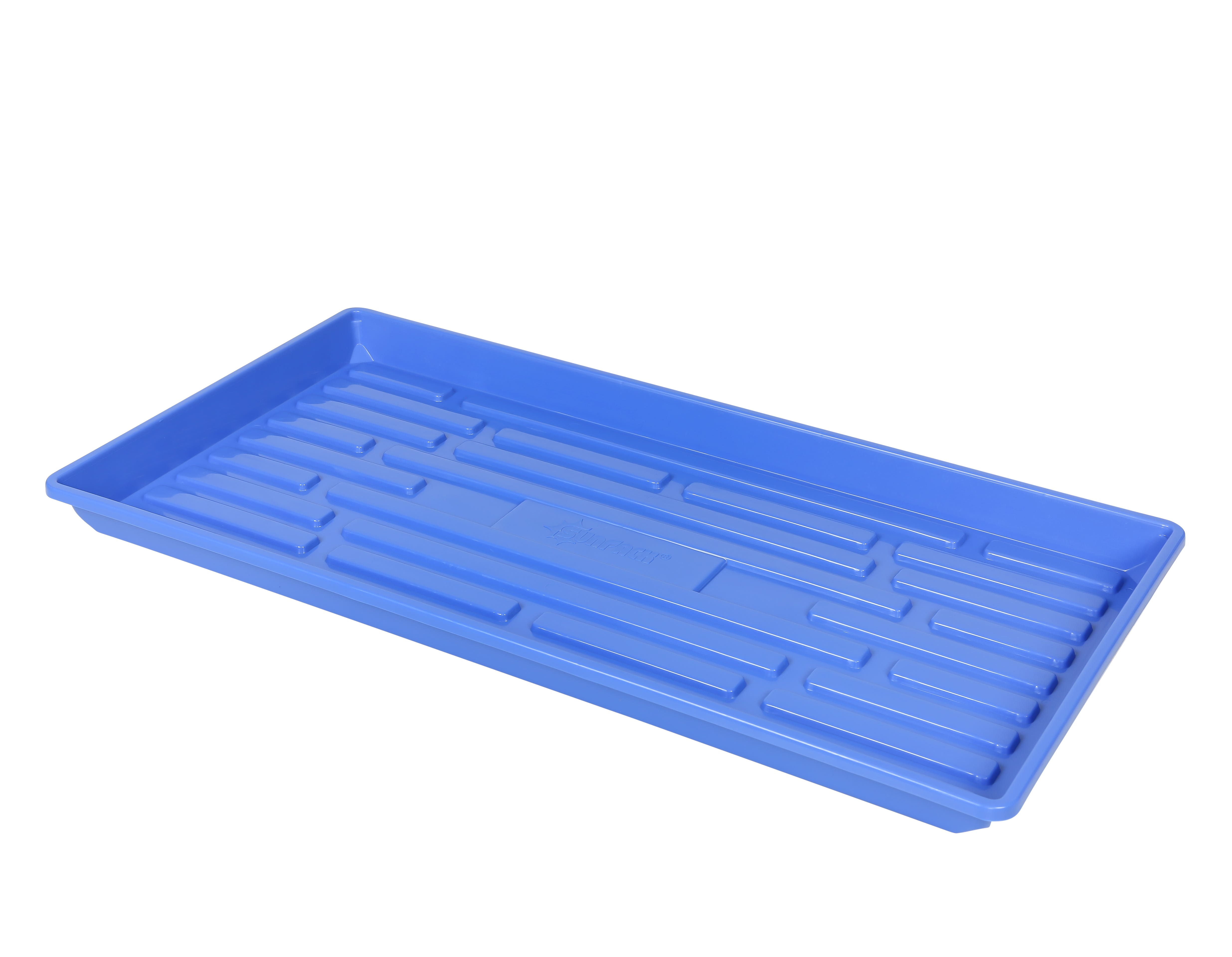 SUNPACK 10 x 20 in Plastic Seed Starting Tray, No Holes, Blue