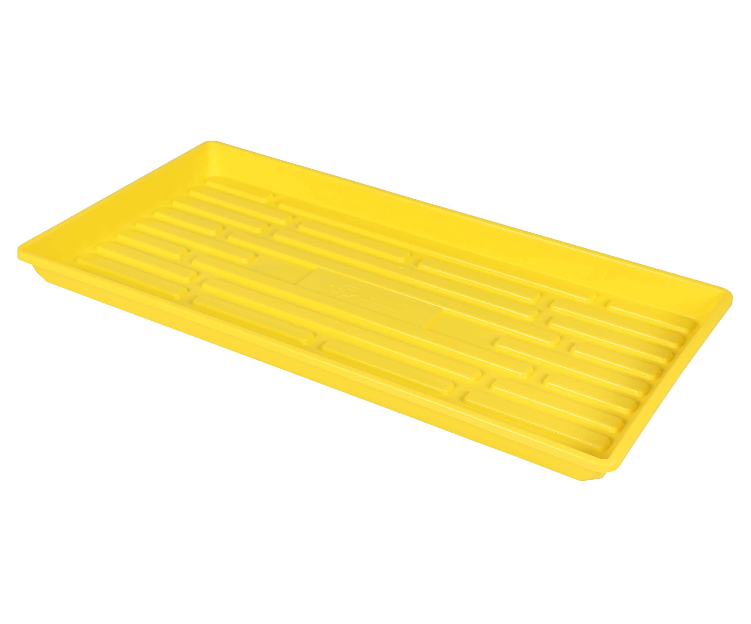 SUNPACK 10 x 20 in Plastic Seed Starting Tray, No Holes, Yellow