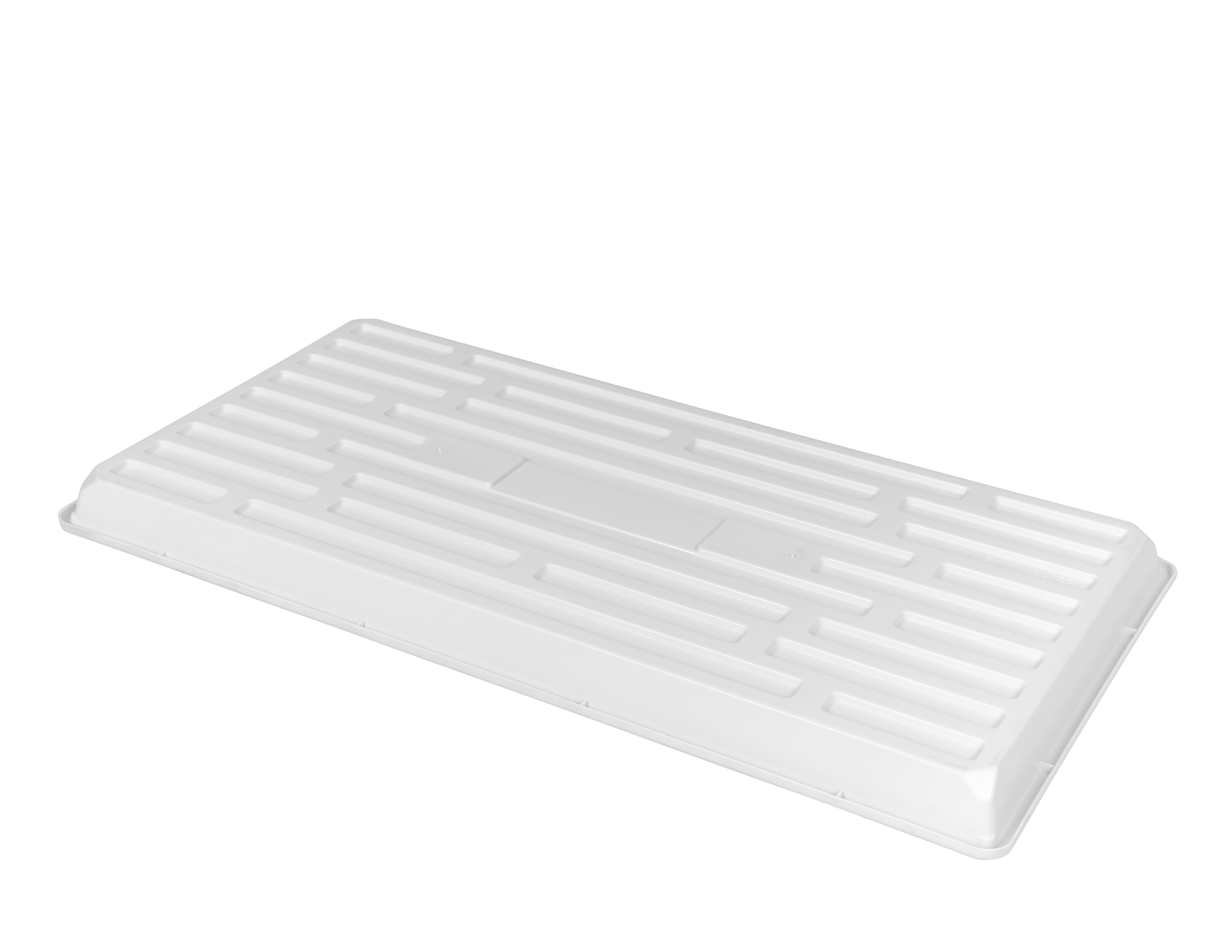 SUNPACK 10 x 20 in Plastic Seed Starting Tray, No Holes, White