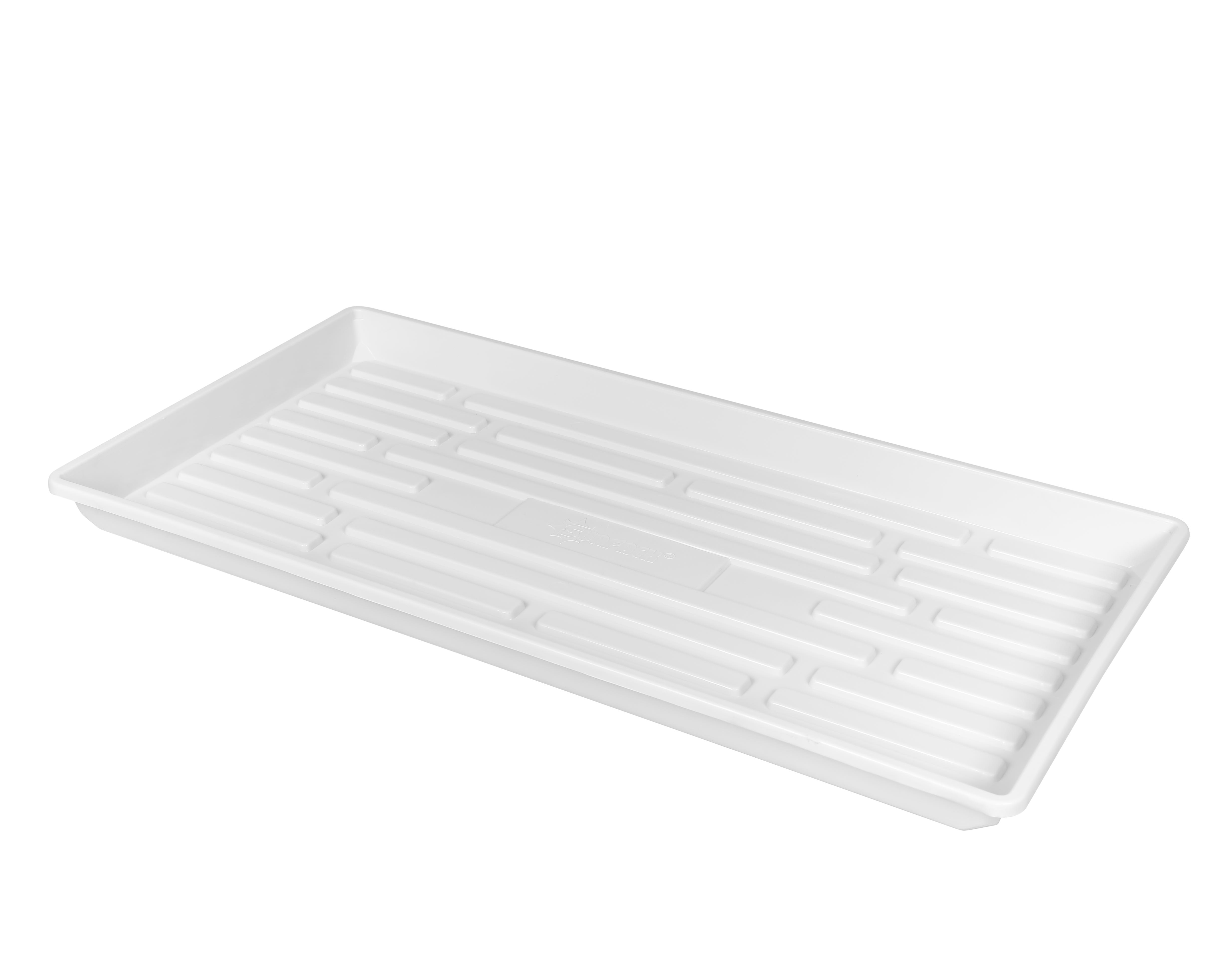 SUNPACK 10 x 20 in Plastic Seed Starting Tray, No Holes, White