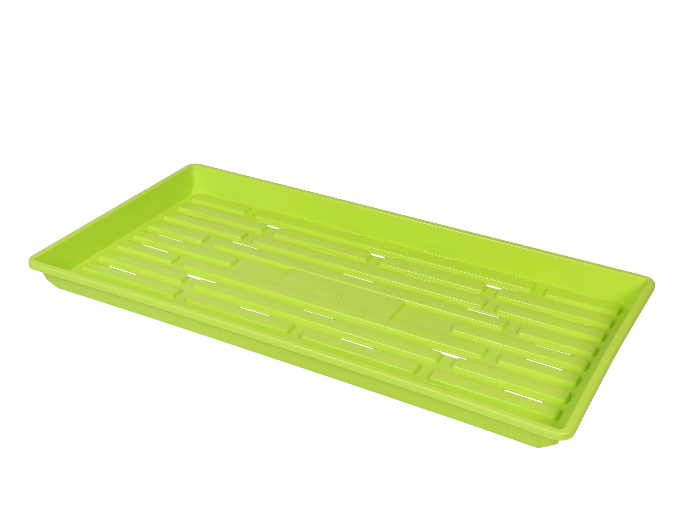 SUNPACK 10 x 20 in Plastic Seed Starting Tray, with Holes, Lime Green
