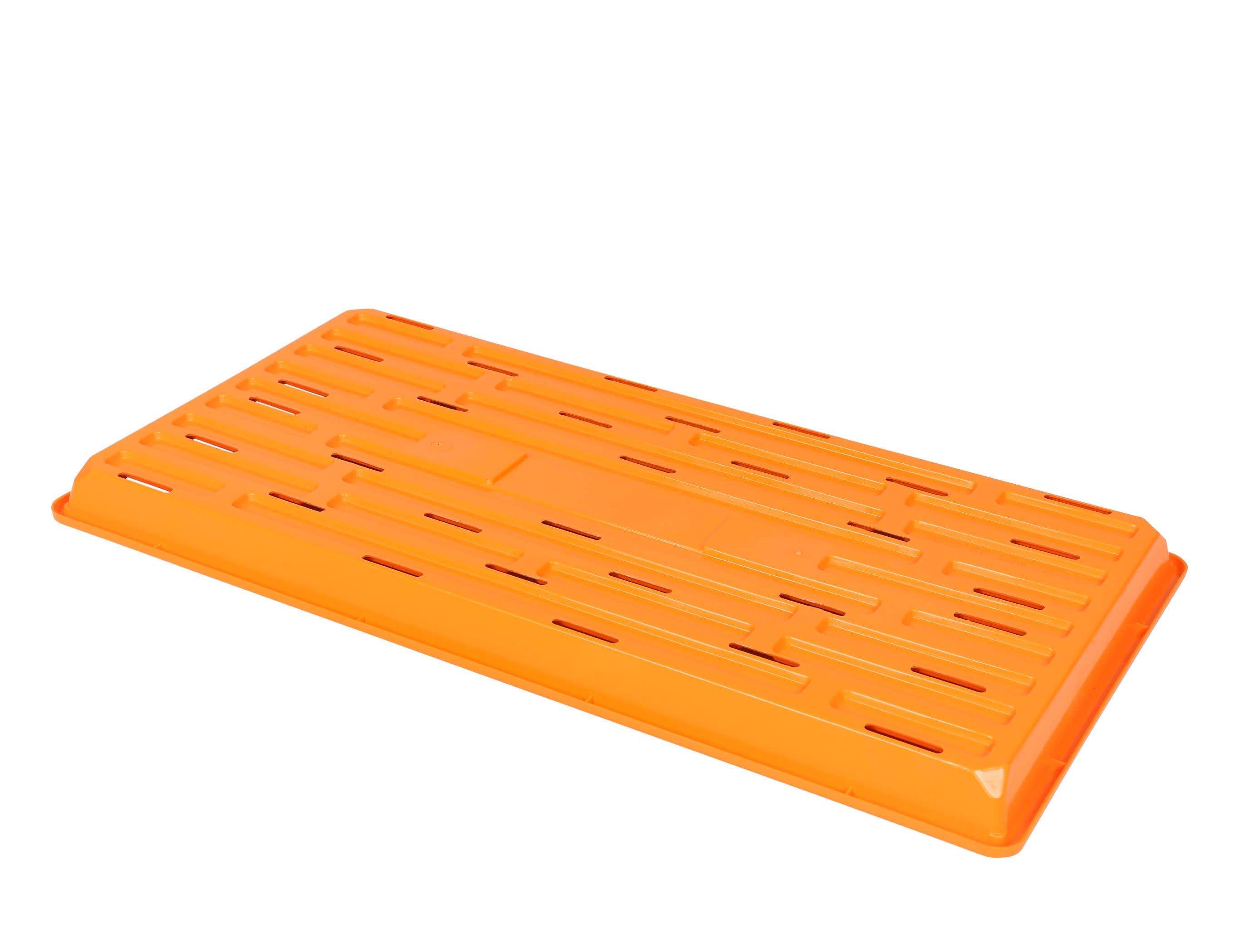 SUNPACK 10 x 20 in Plastic Seed Starting Tray, with Holes, Orange