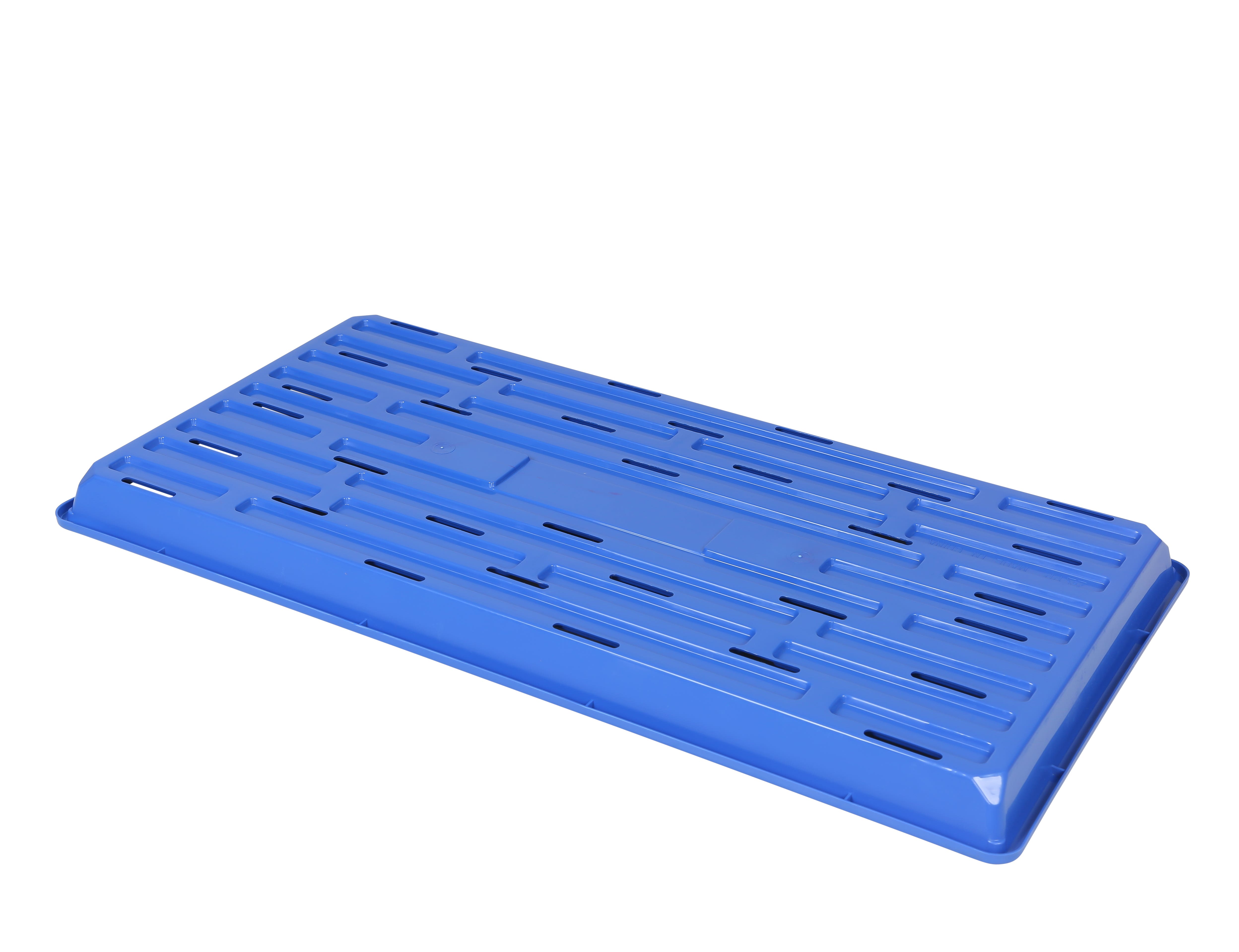 SUNPACK 10 x 20 in Plastic Seed Starting Tray, with Holes, Blue