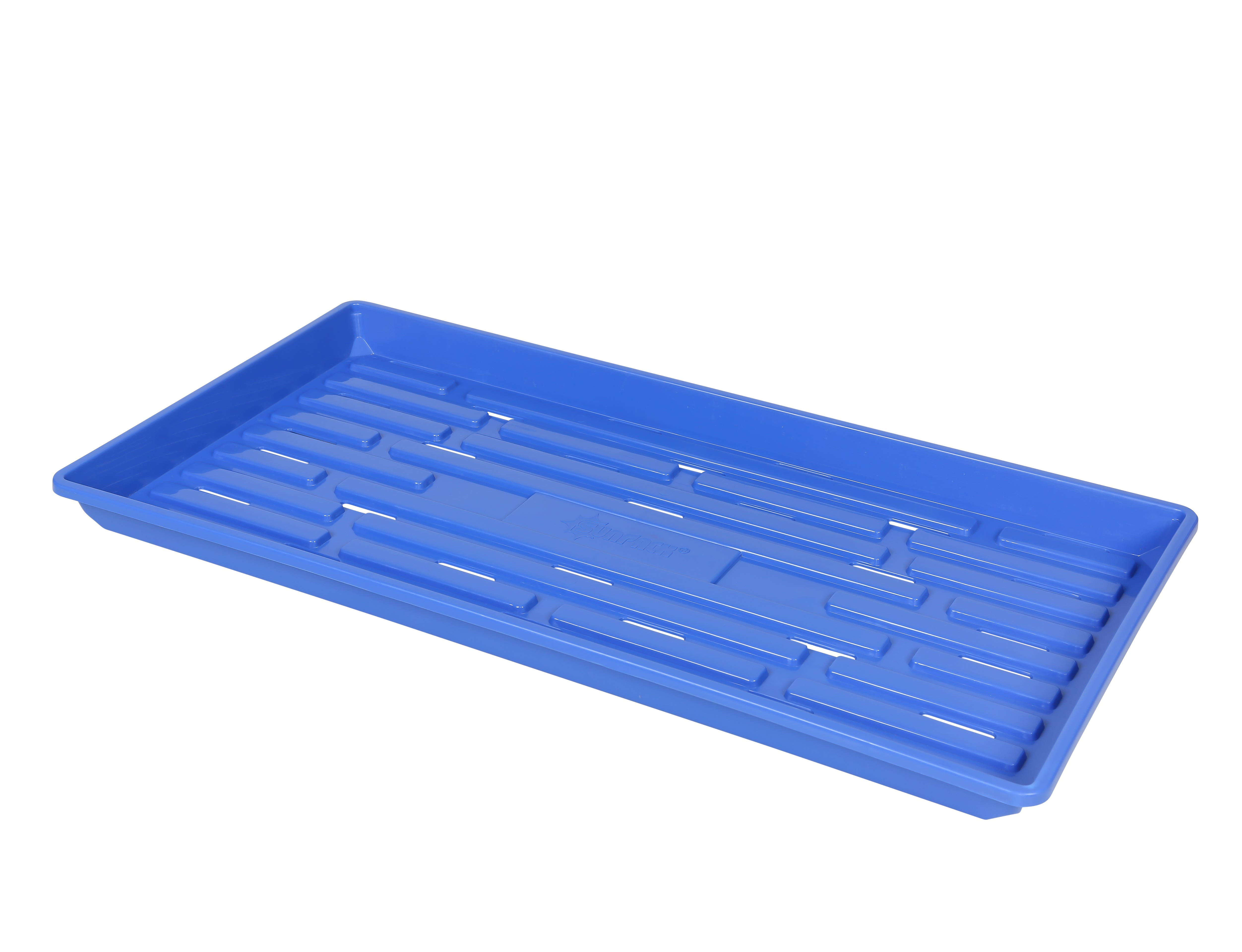 SUNPACK 10 x 20 in Plastic Seed Starting Tray, with Holes, Blue