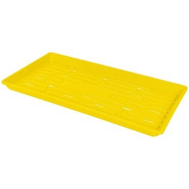 SUNPACK 10 x 20 in Plastic Seed Starting Tray, with Holes, Yellow