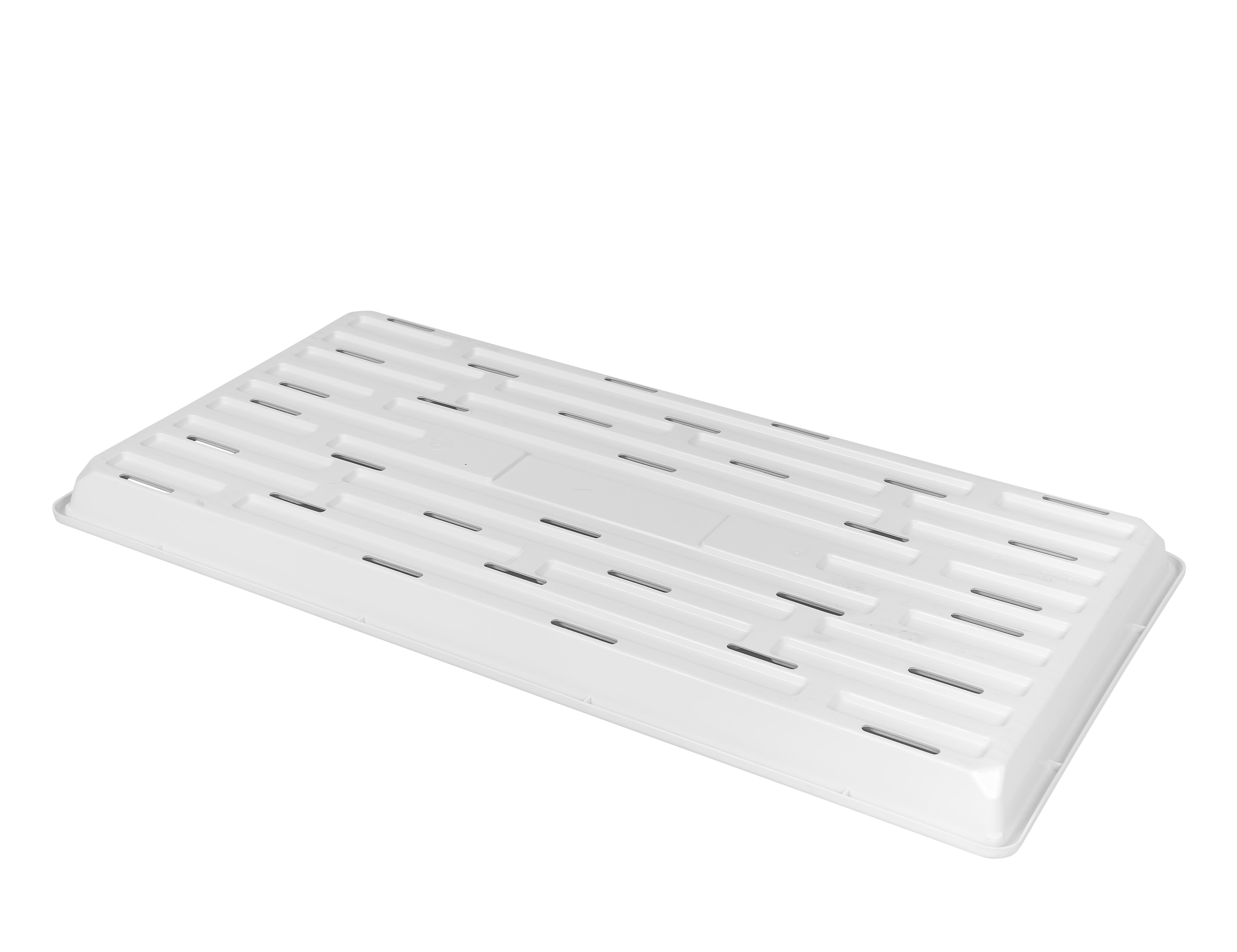 SUNPACK 10 x 20 in Plastic Seed Starting Tray, with Holes, White