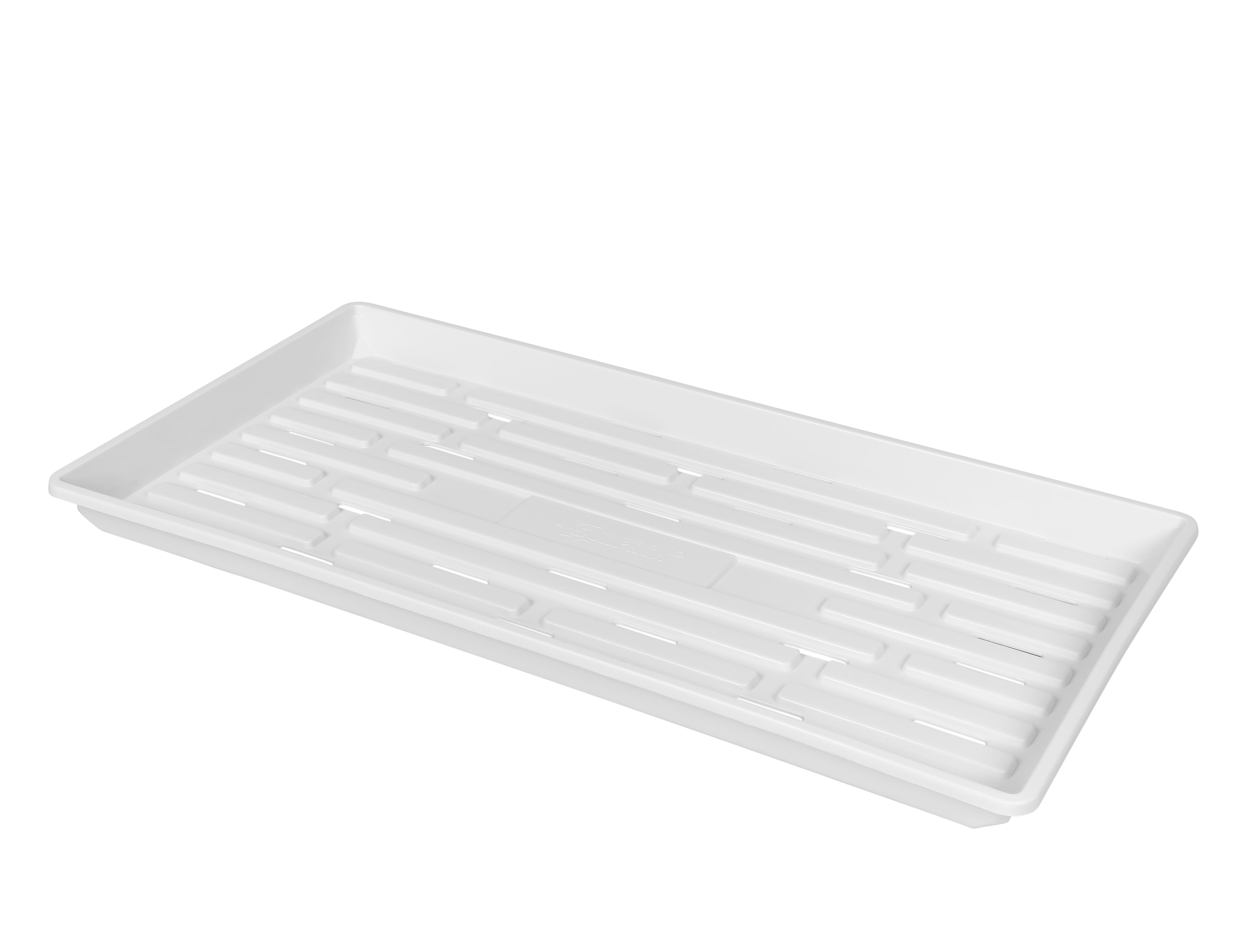 SUNPACK 10 x 20 in Plastic Seed Starting Tray, with Holes, White