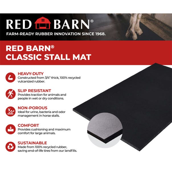 Red Barn Classic Rubber Stall Mat 4 ft x 6 ft