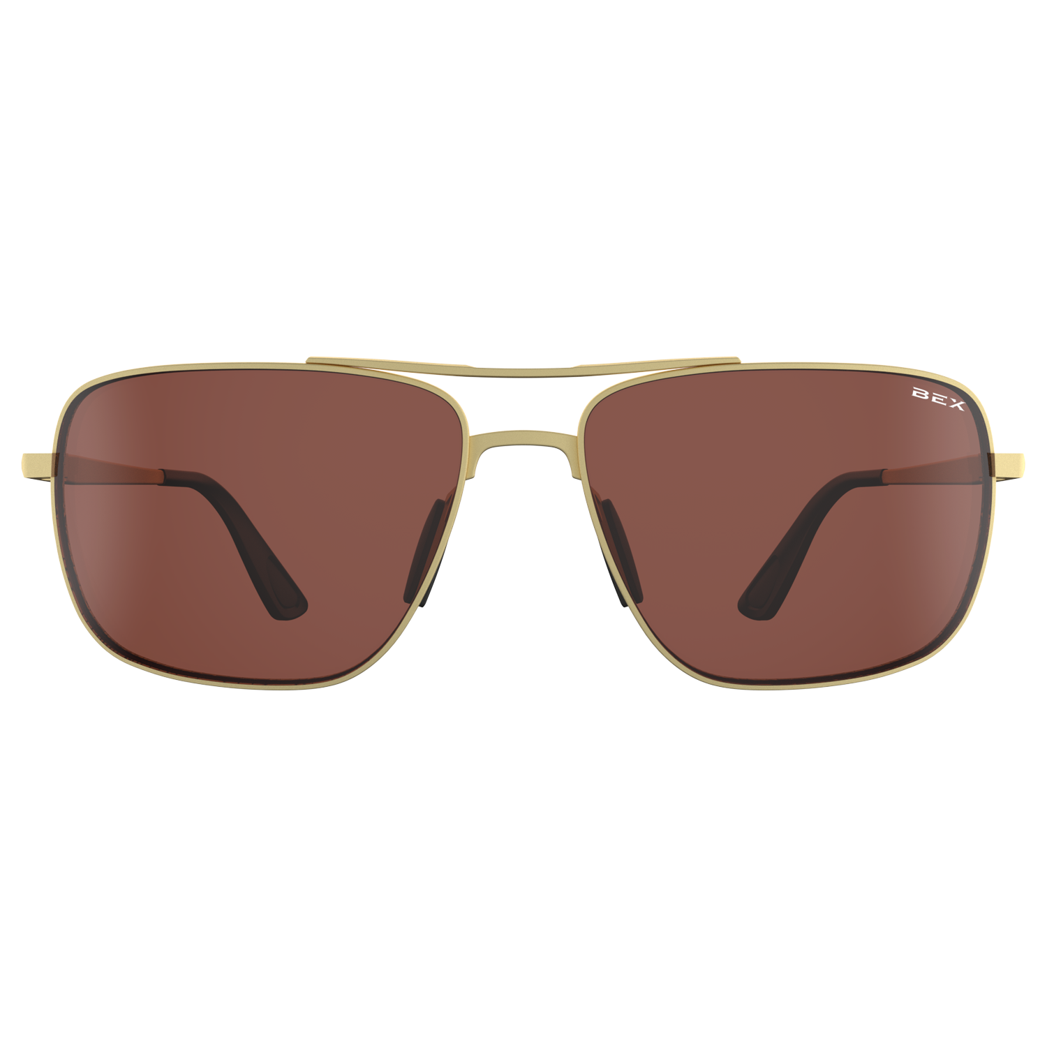 BEX Porter Matte Sunglasses, Gold/Brown