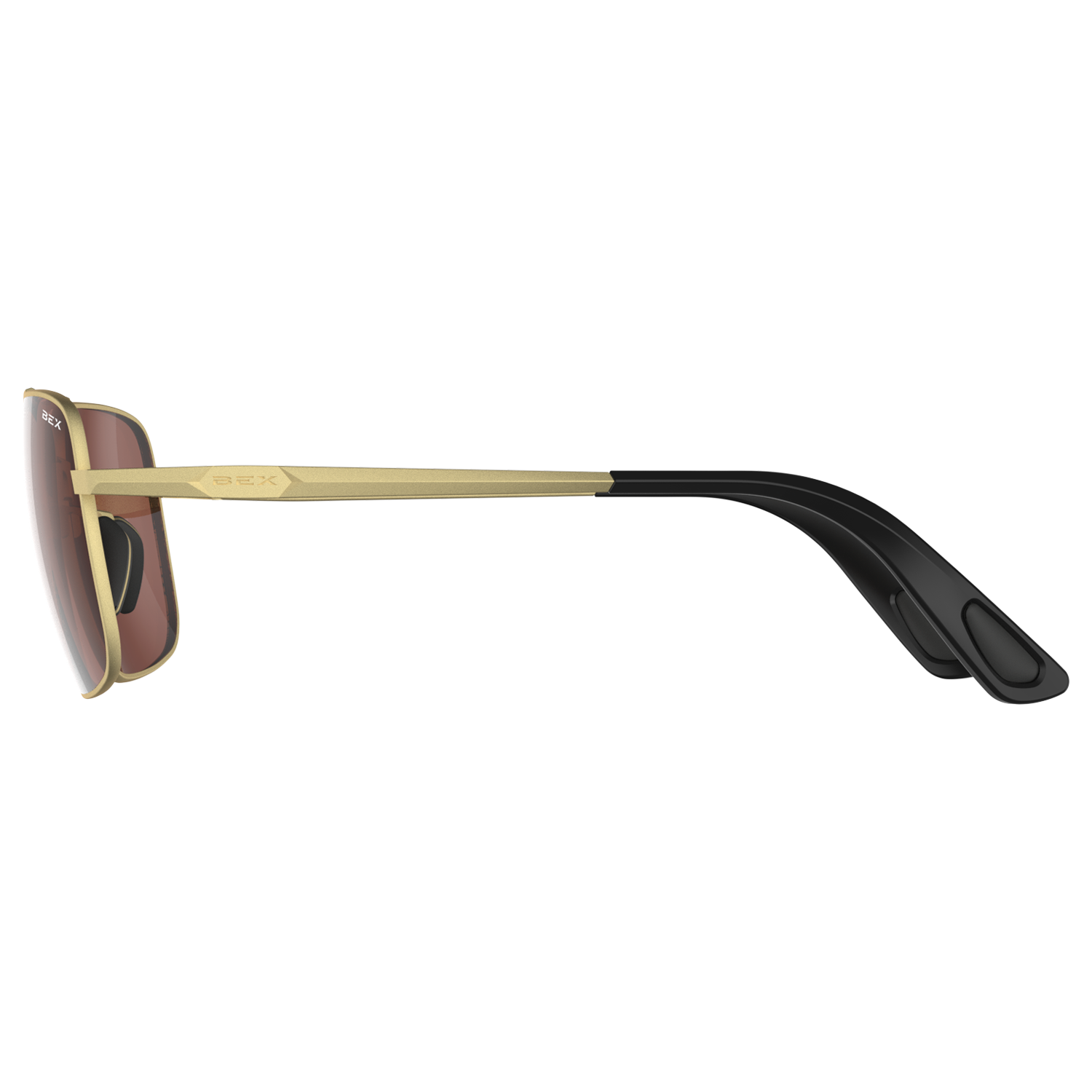 BEX Porter Matte Sunglasses, Gold/Brown
