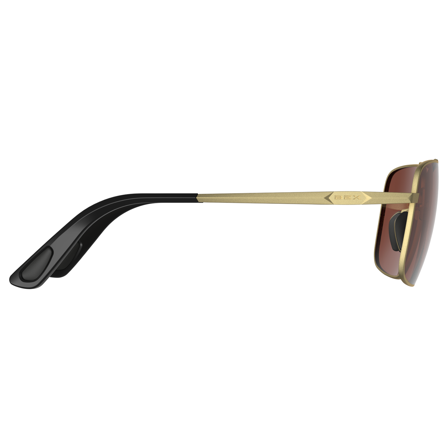 BEX Porter Matte Sunglasses, Gold/Brown