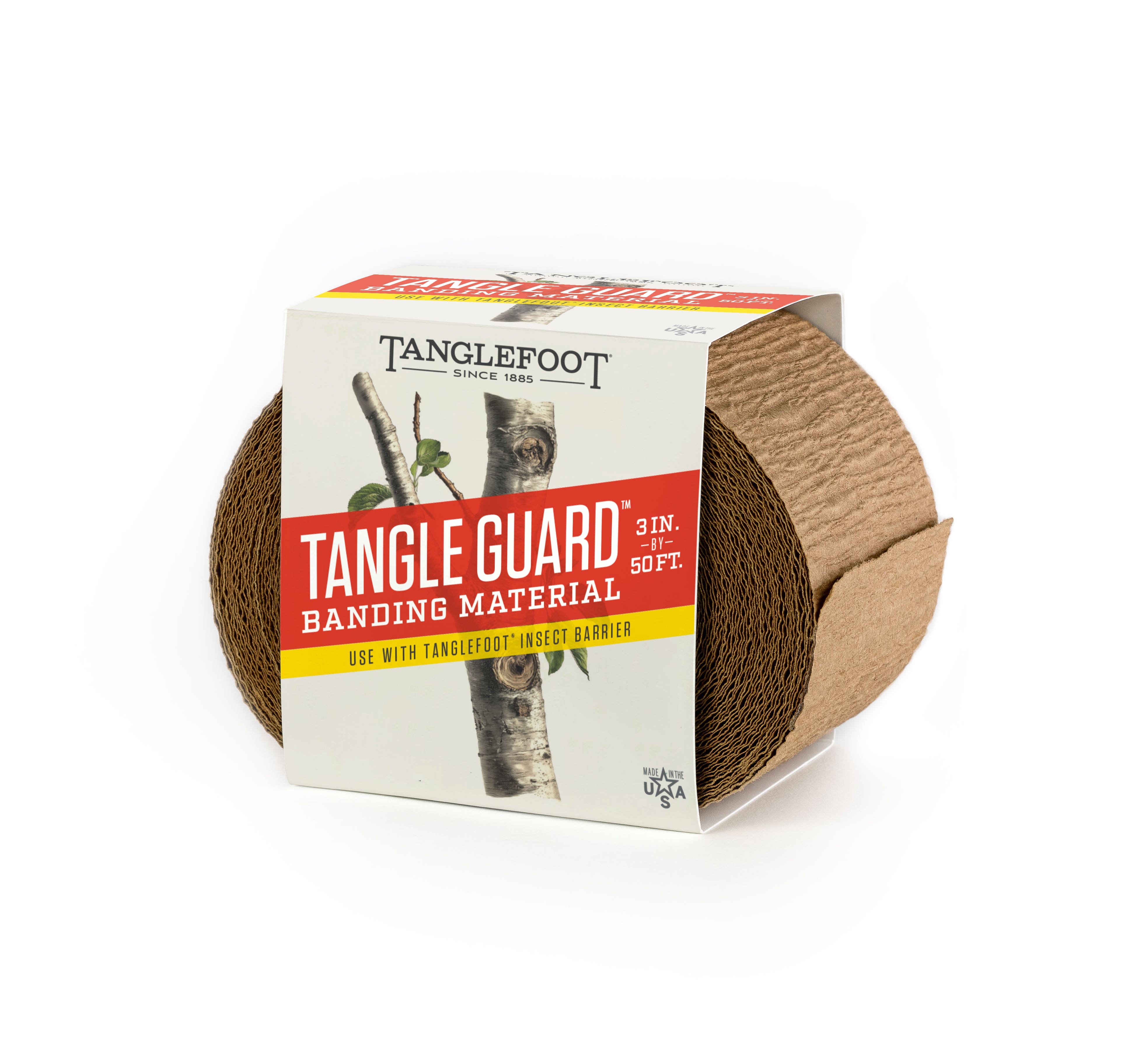 Tanglefoot Tree Wrap, 3 in L, 4 in W, Paper, Brown