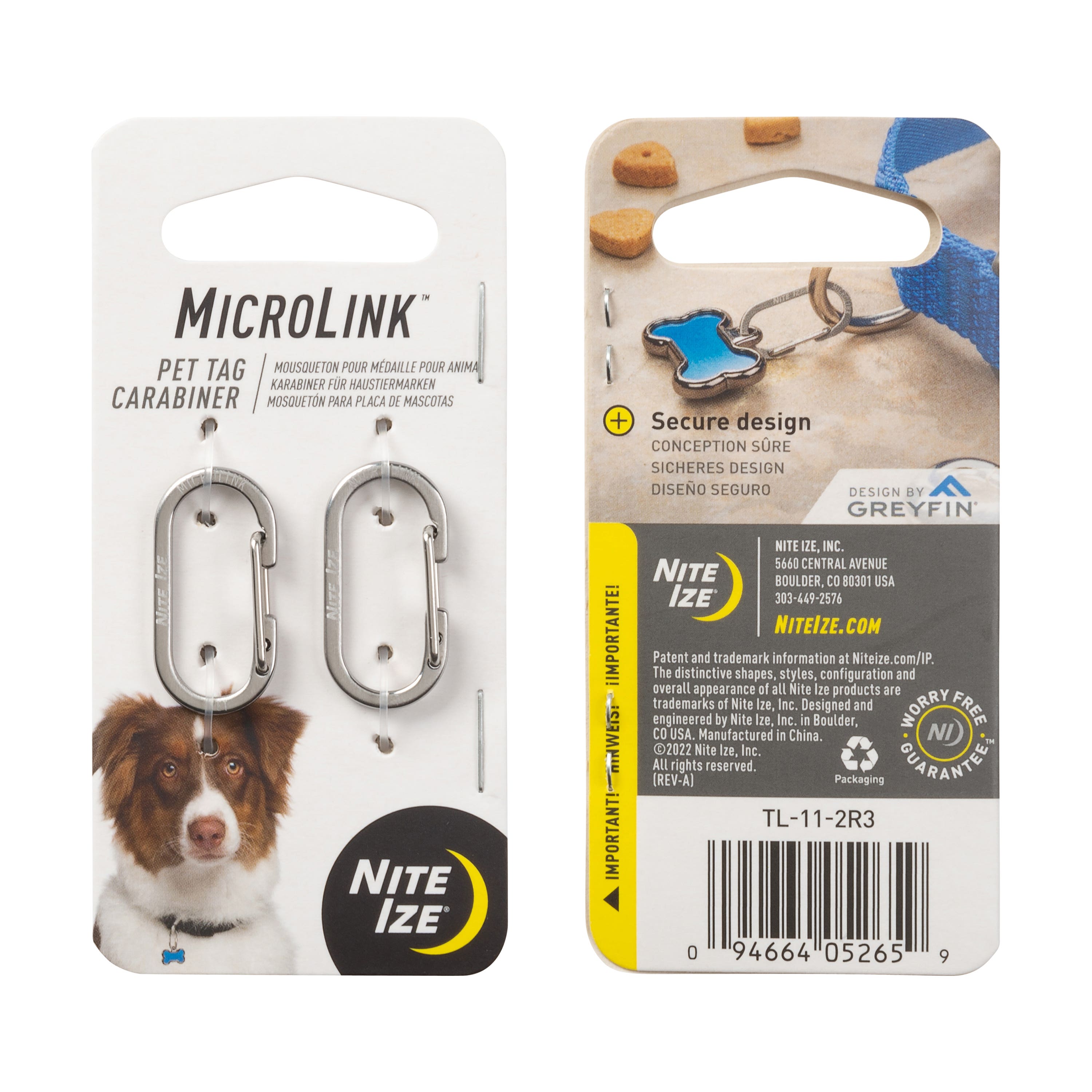 Nite Ize MicroLink Pet Tag Carabiner, 2 Pack