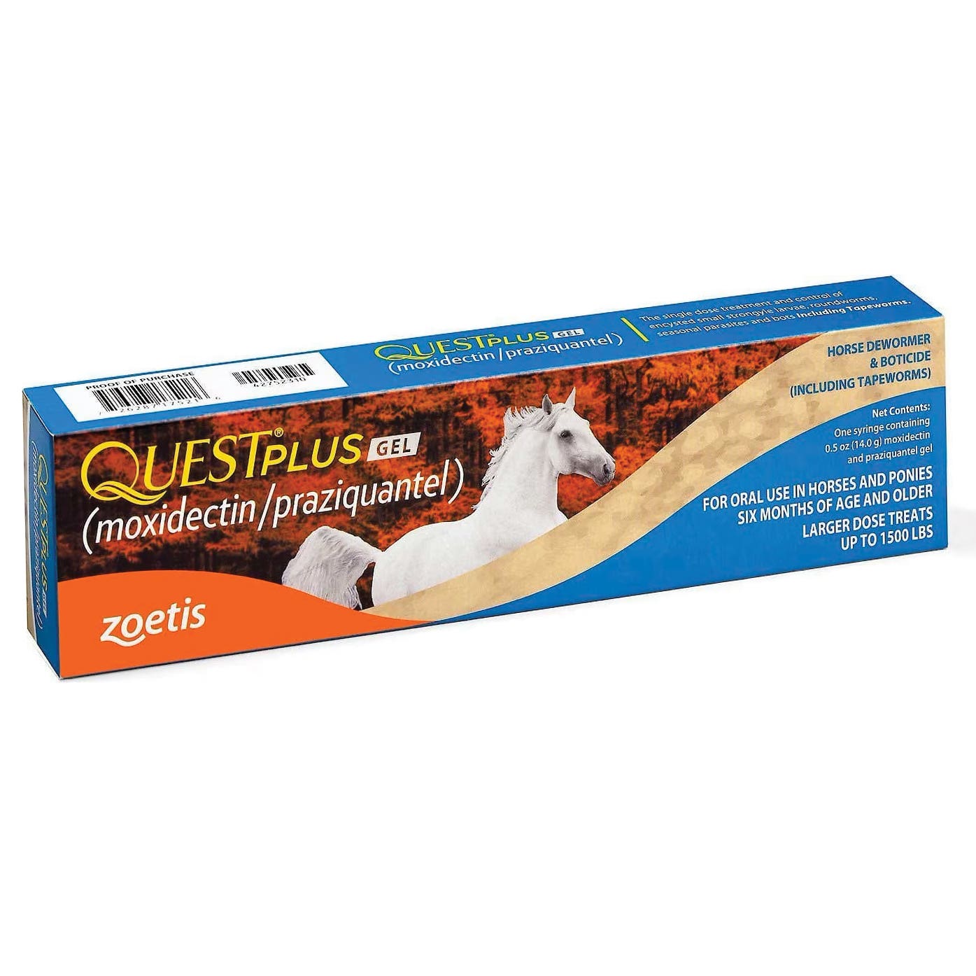 Zoetis QUEST PLUS Equine Dewormer, Gel, 11.6 g