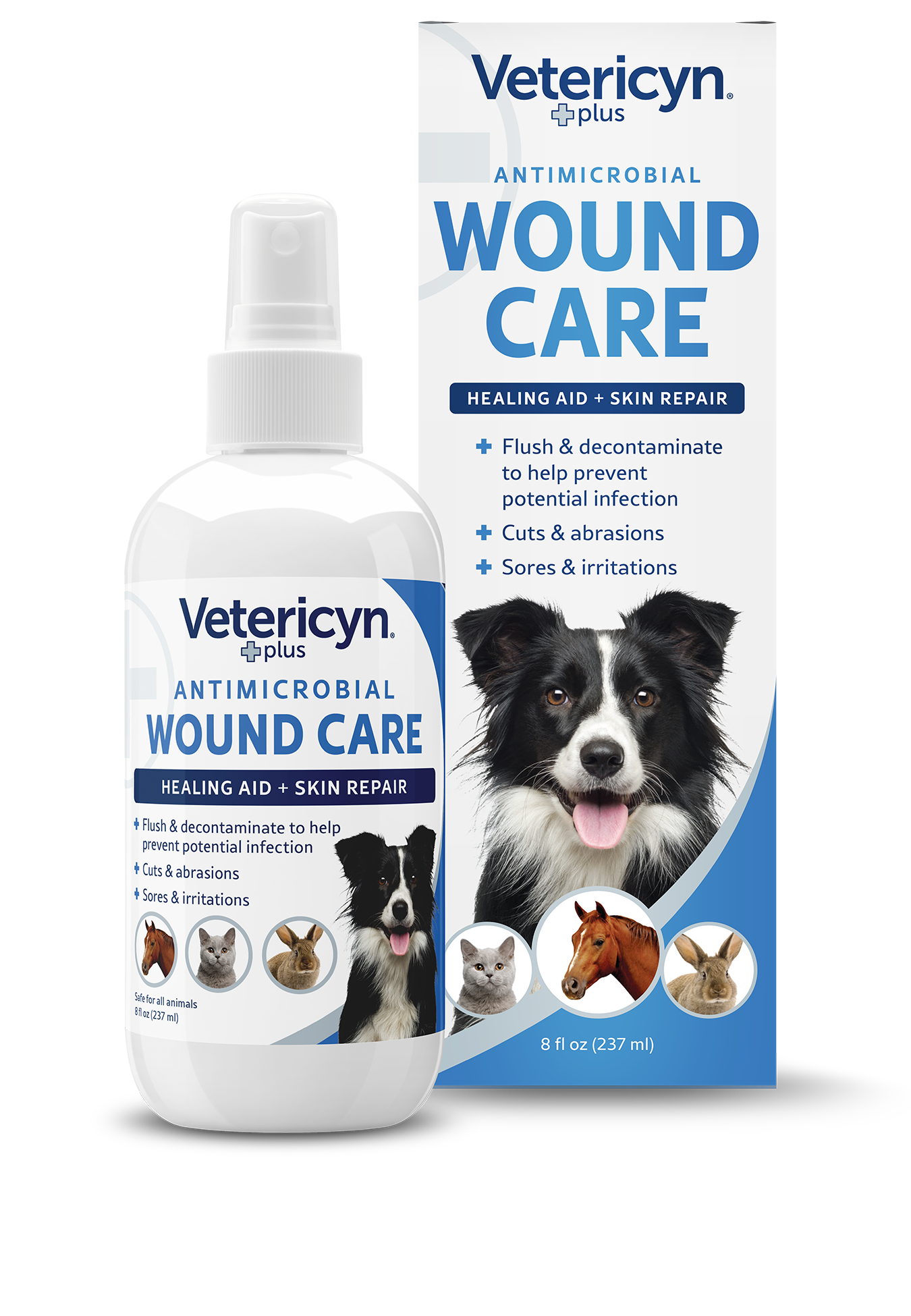 Vetericyn Plus All Animal Antimicrobial Wound Care Spray, 8 oz
