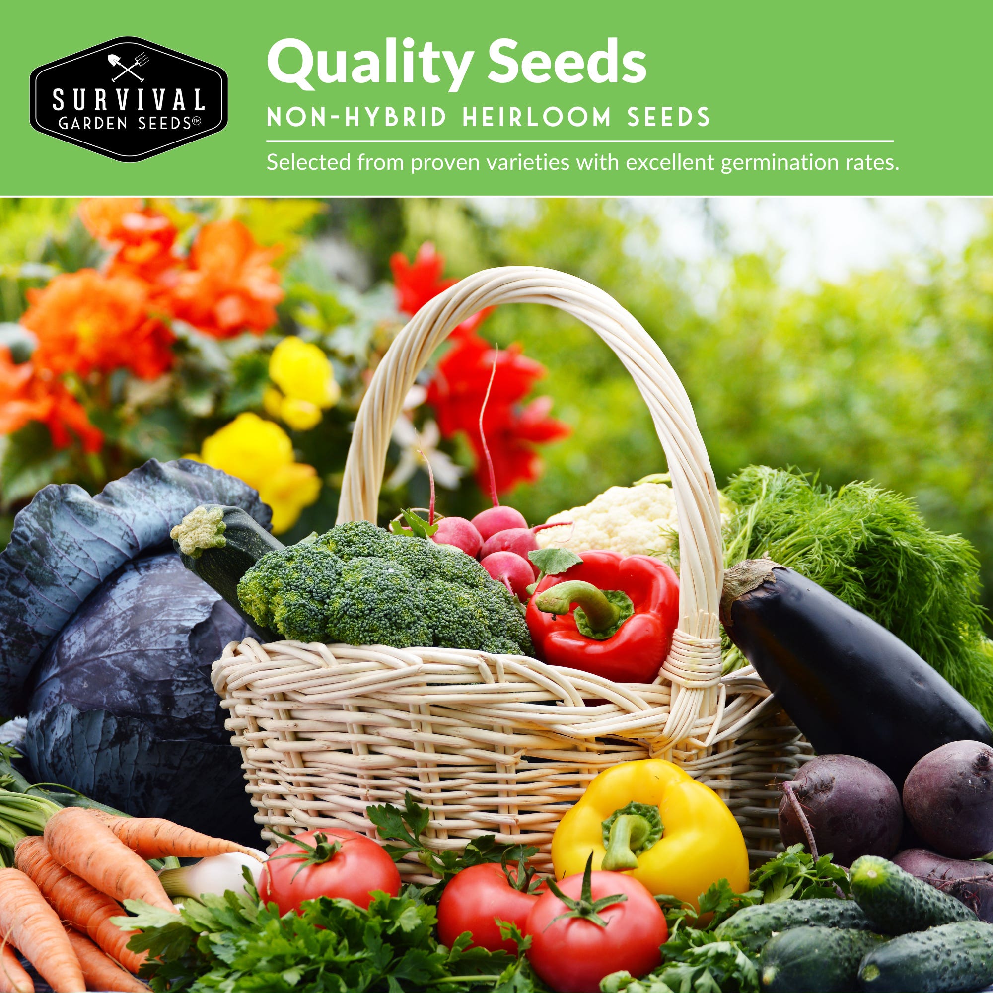 Survival Garden Seeds Family Home Garden Kit, 30 Easy to Grow Seeds for a Victory Garden