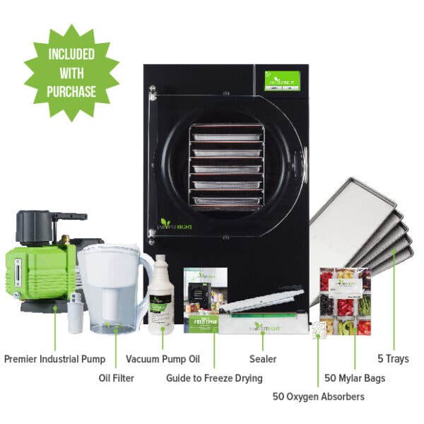 Harvest Right Medium Home Freeze Dryer with Premier Pump, Black, 5 Trays