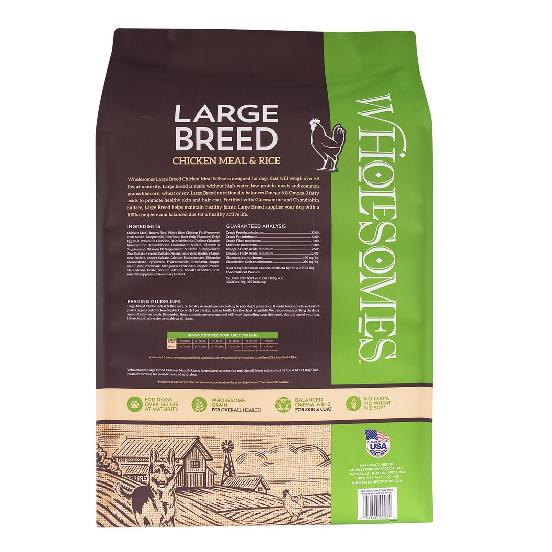 SPORTMiX Wholesomes Large Breed Chicken Meal & Rice Dog Food, 40 lb Bag