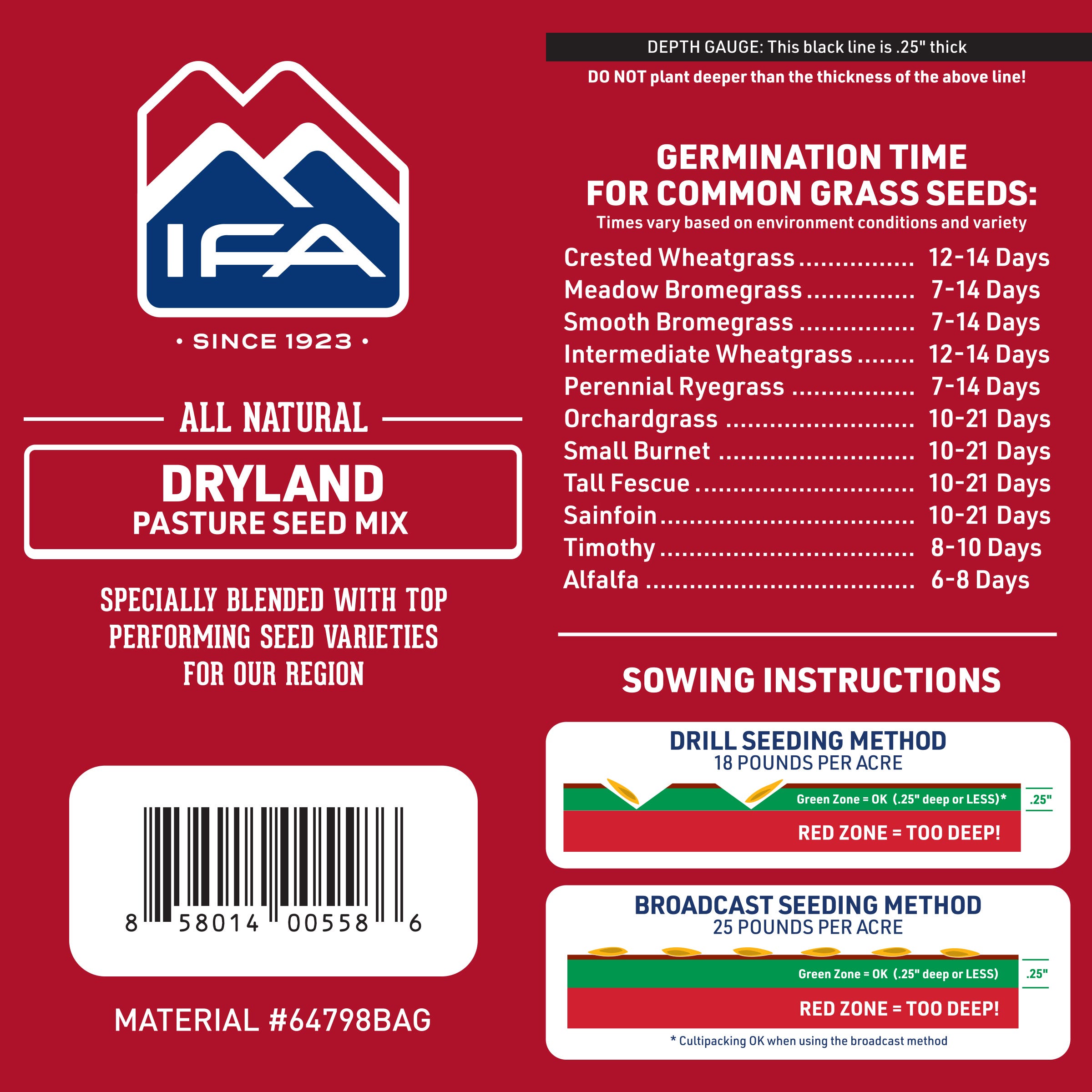 Dryland Pasture Seed Mix, 25 Lb.
